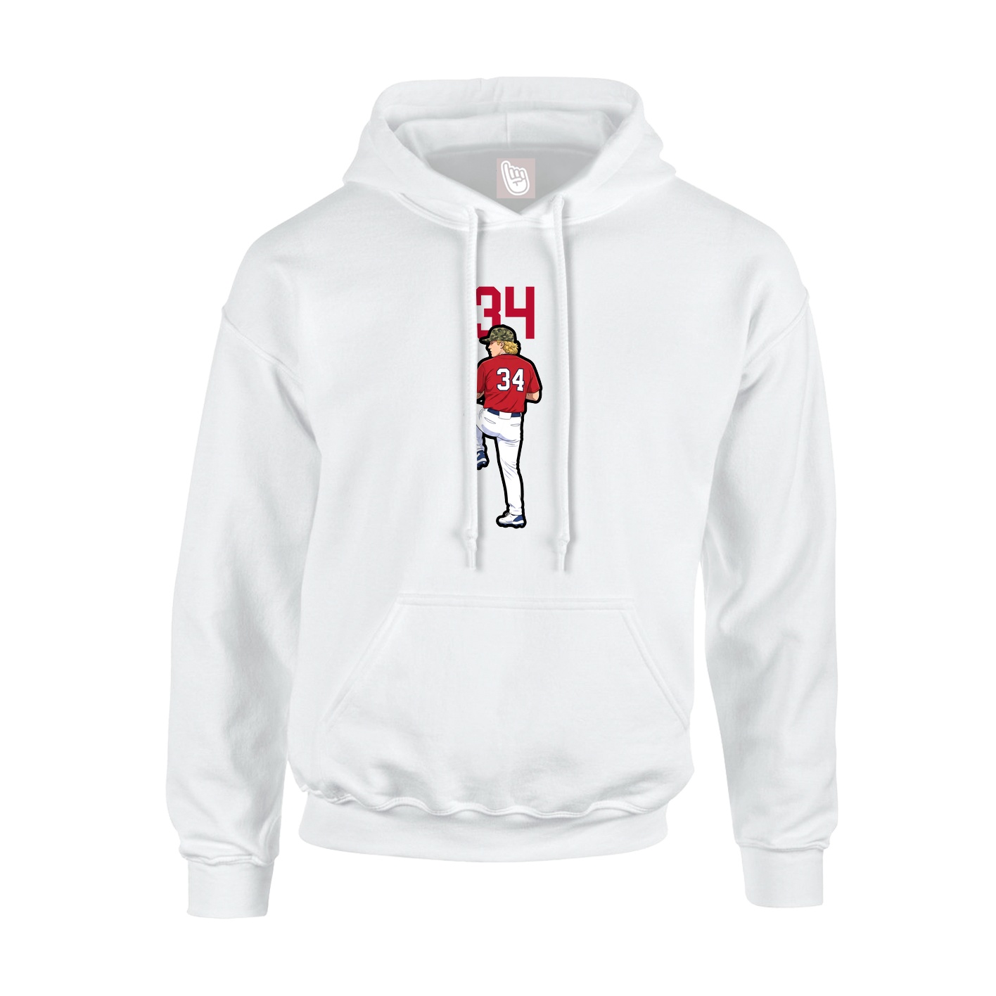 Youth Hoodie — Number Top in White
