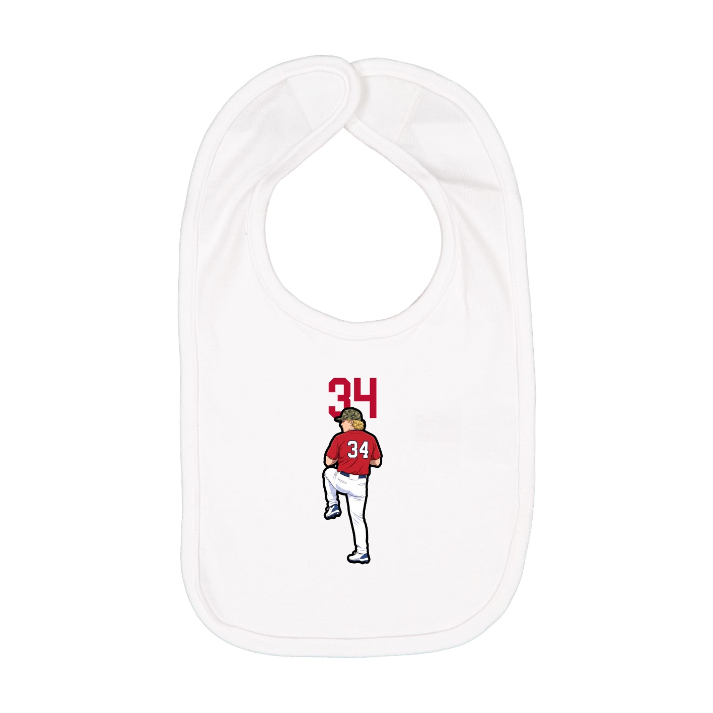 Infant Bib — Number Top in White