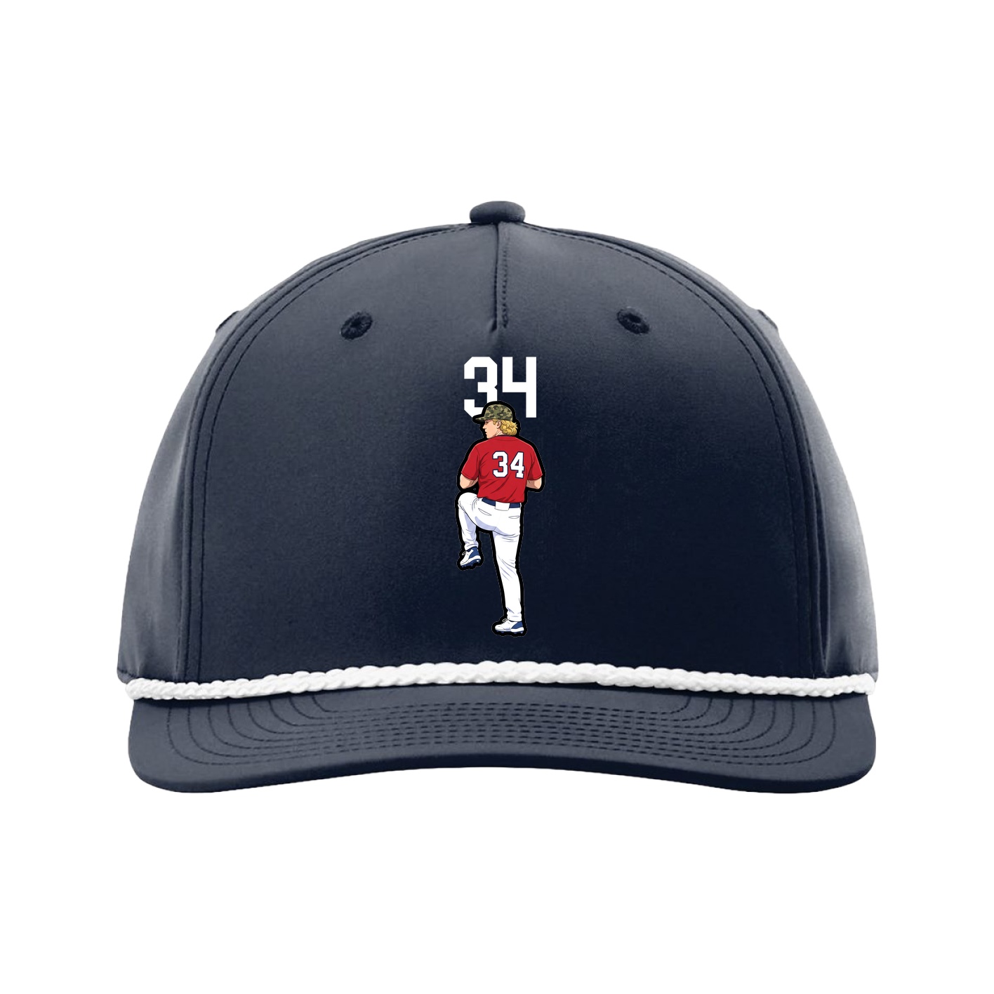 Five-Panel Classic Rope Cap — Number Top in Navy