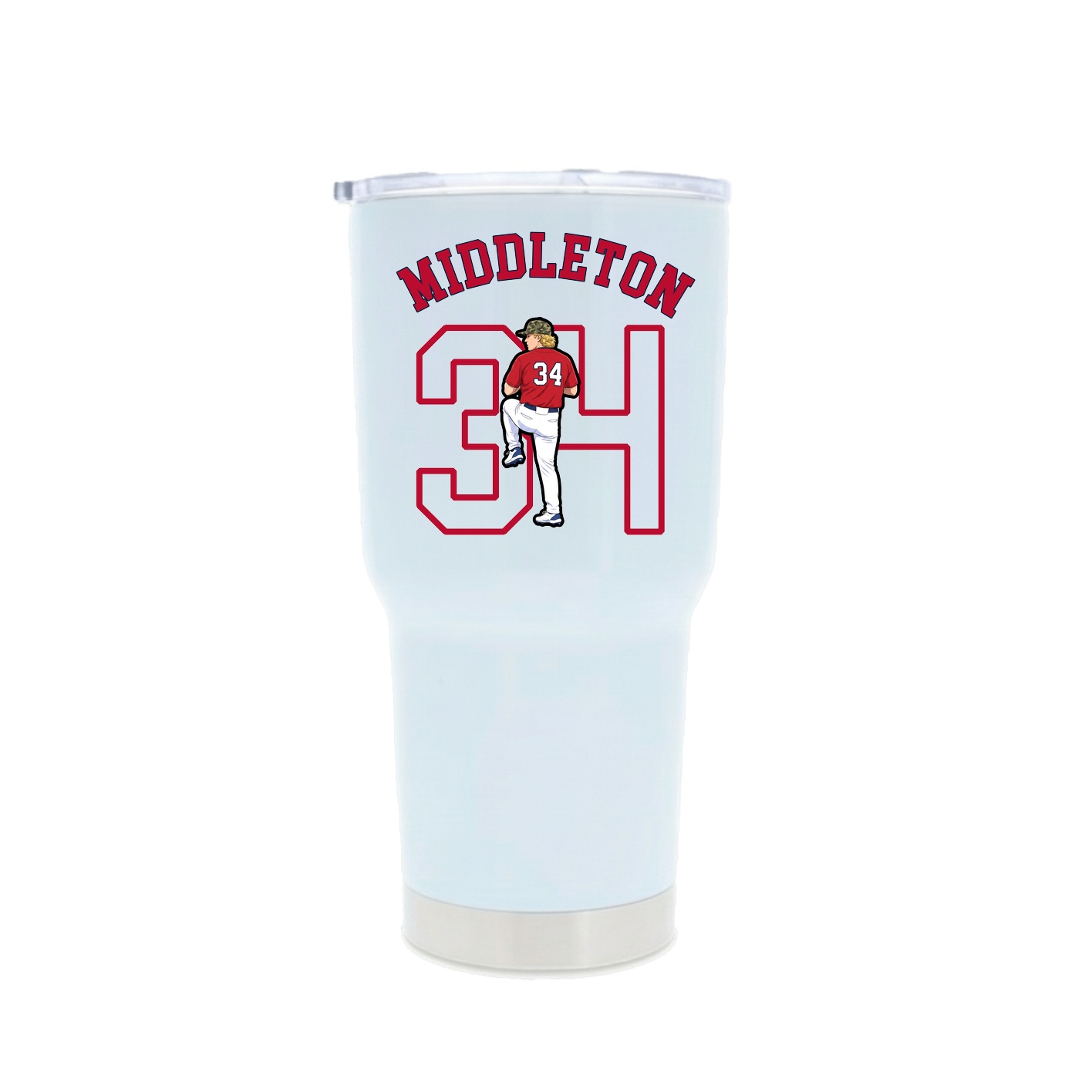 30oz Stainless Steel Tumbler — Shirsey Arch in White