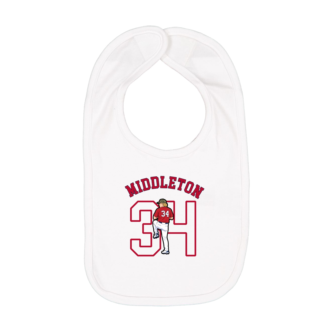 Infant Bib — Shirsey Arch in White