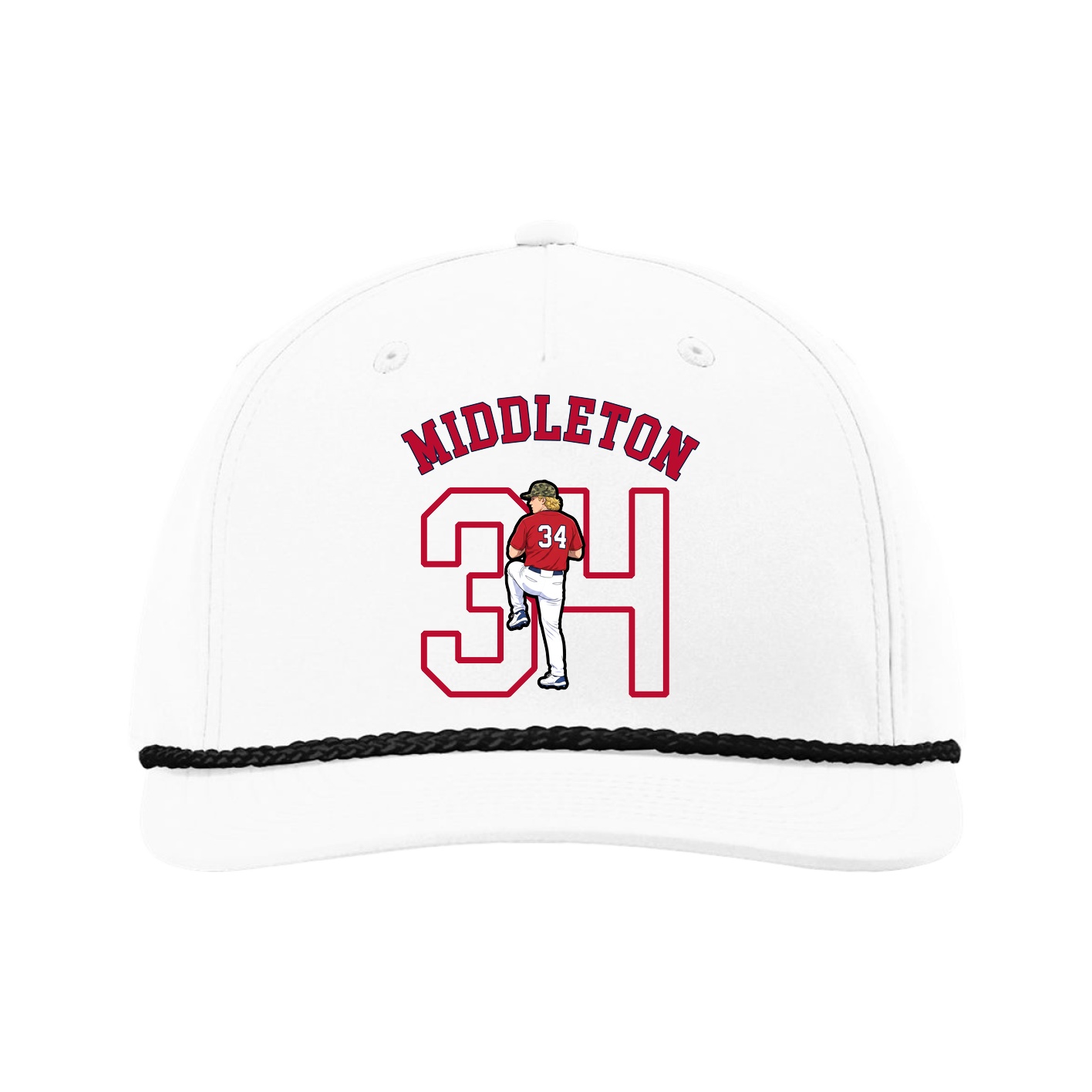 Five-Panel Classic Rope Cap — Shirsey Arch in White