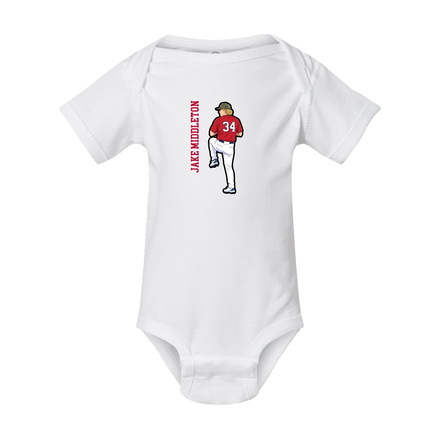 Baby Onesie — Name Vertical in White