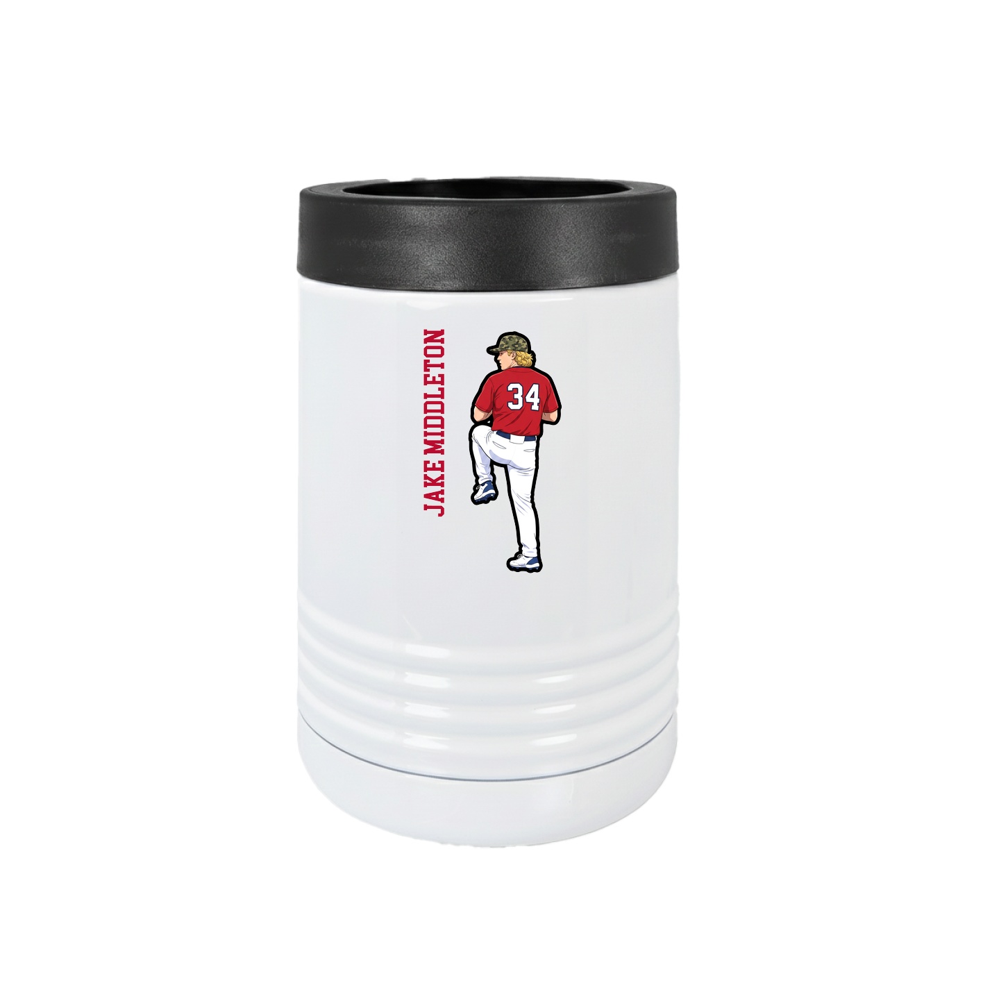 Beverage Holder — Name Vertical in White