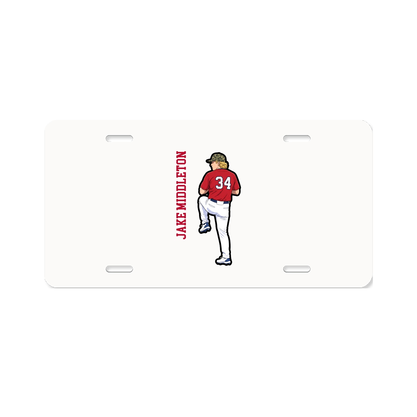 License Plate — Name Vertical in Classic