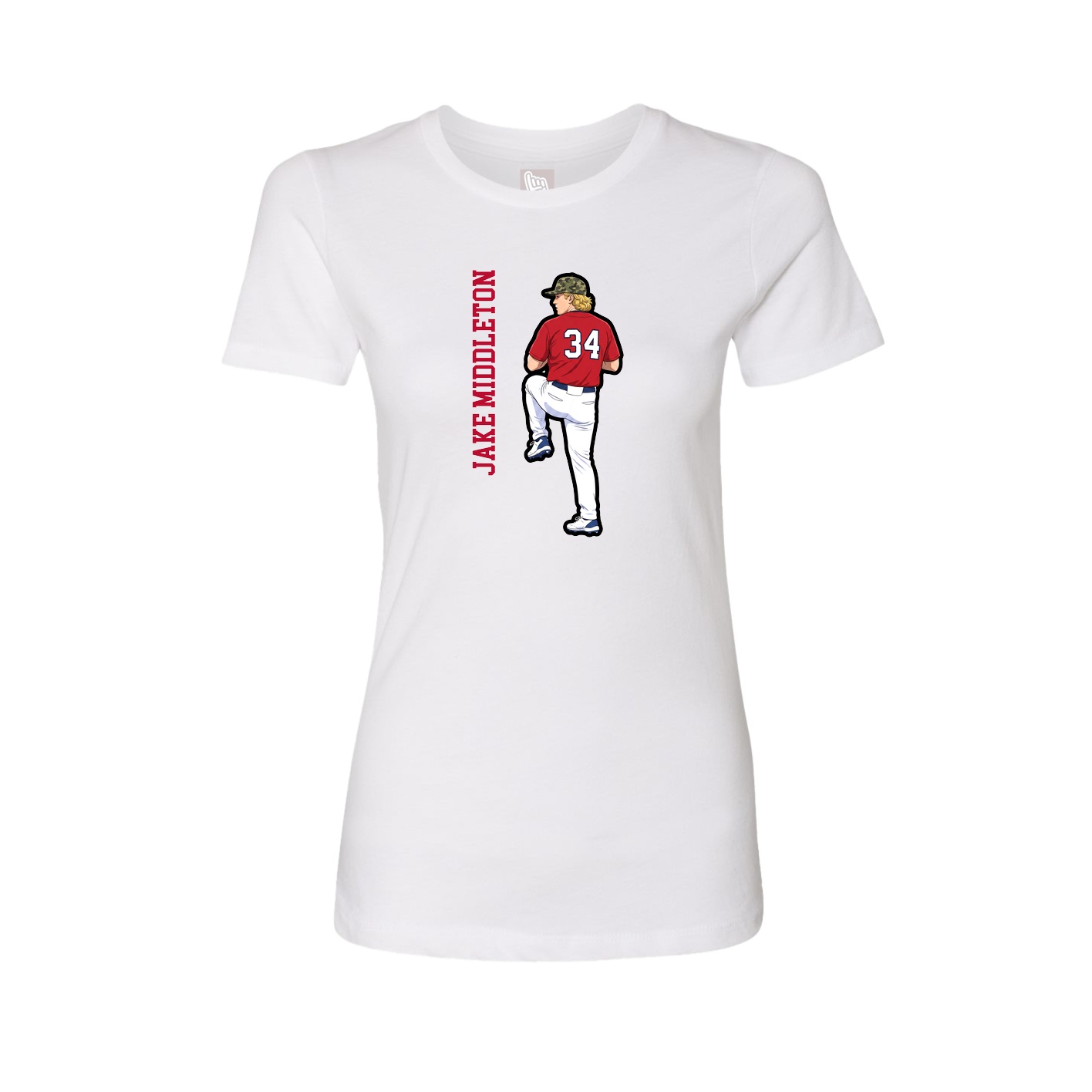 Womens Tee — Name Vertical in White