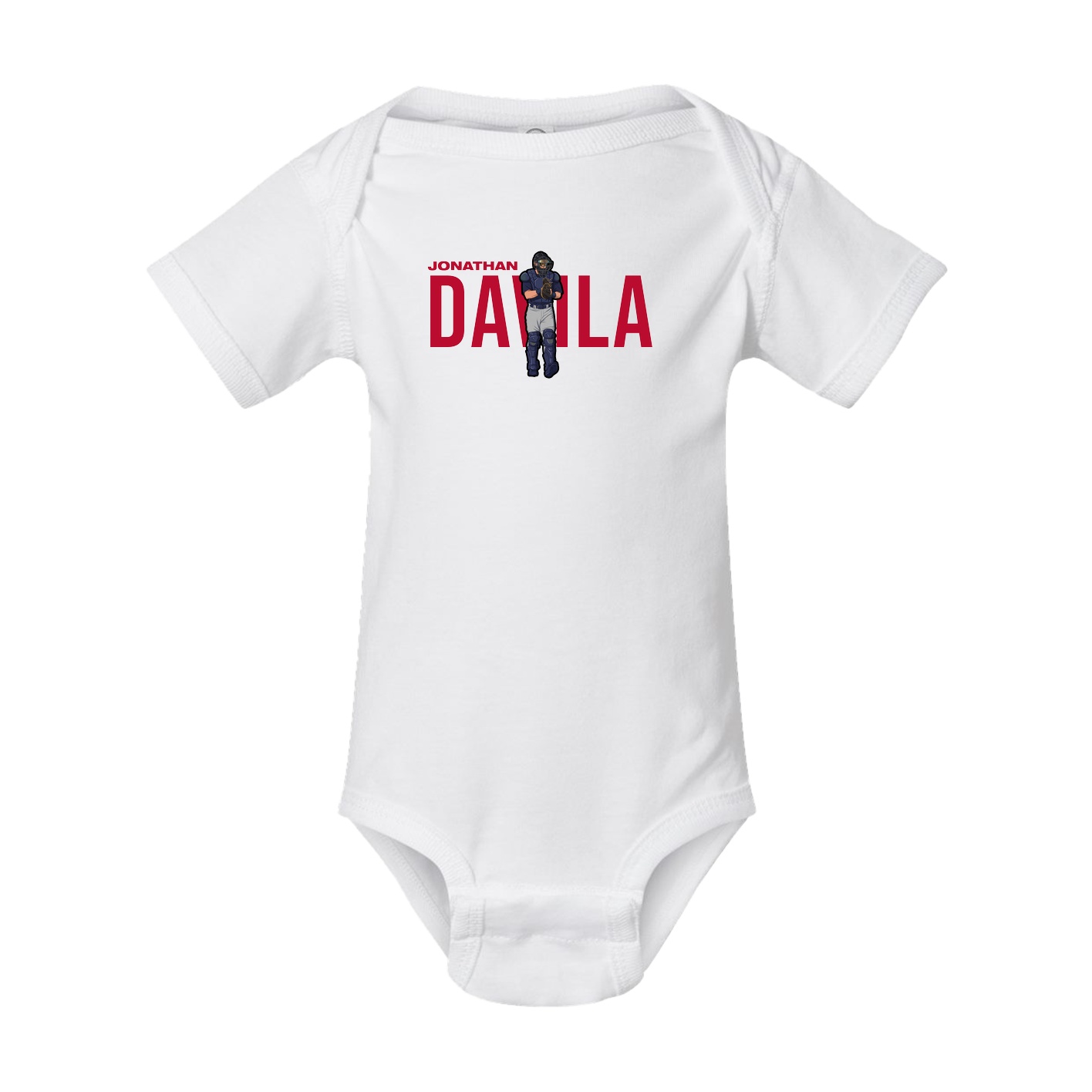 Baby Onesie — Player Name in White