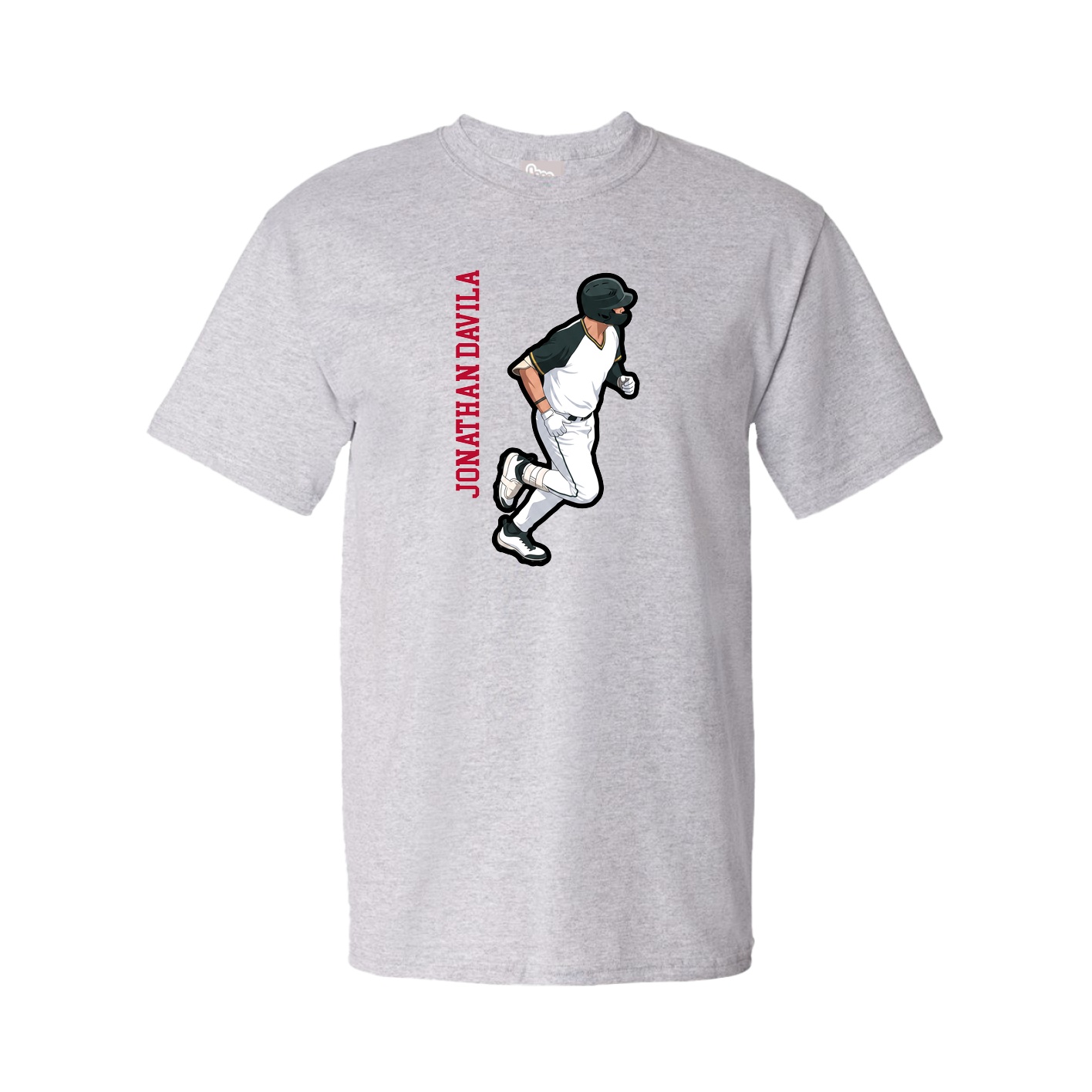 Youth Tee — Name Vertical in Grey