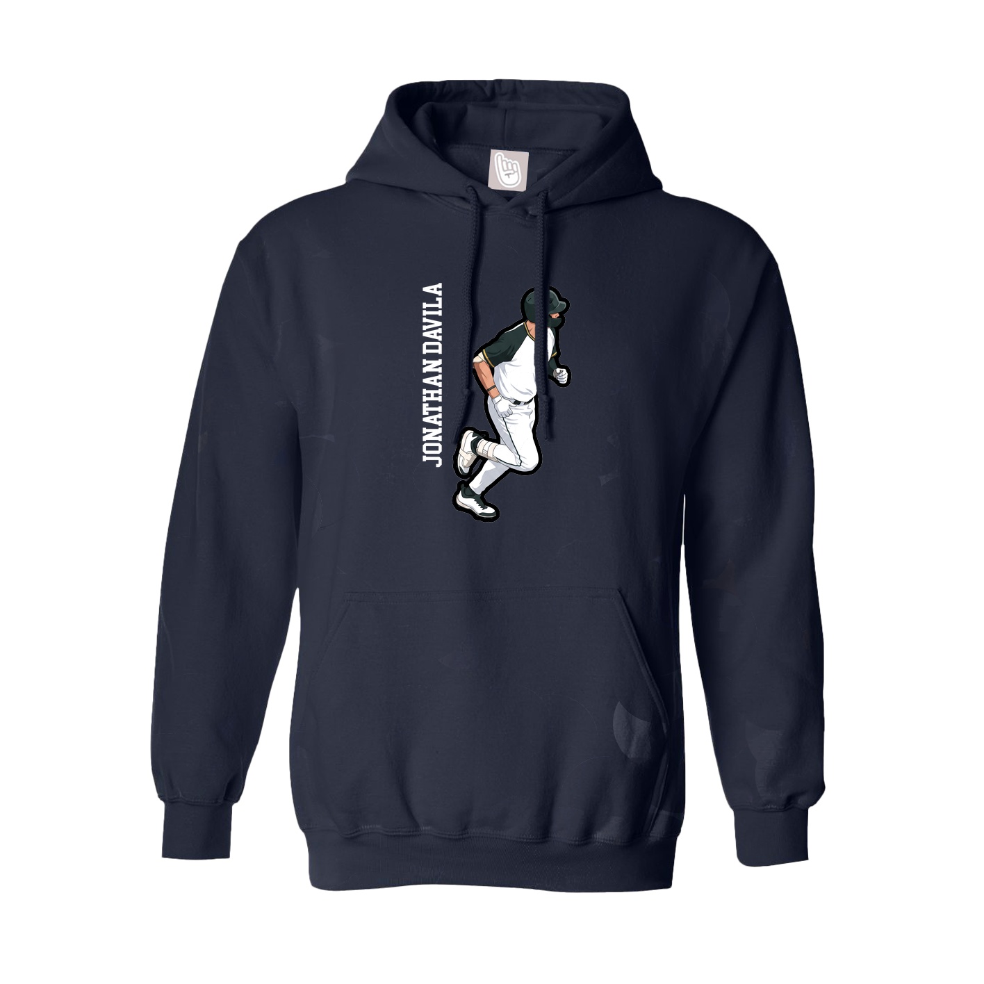 Hoodie — Name Vertical in Navy
