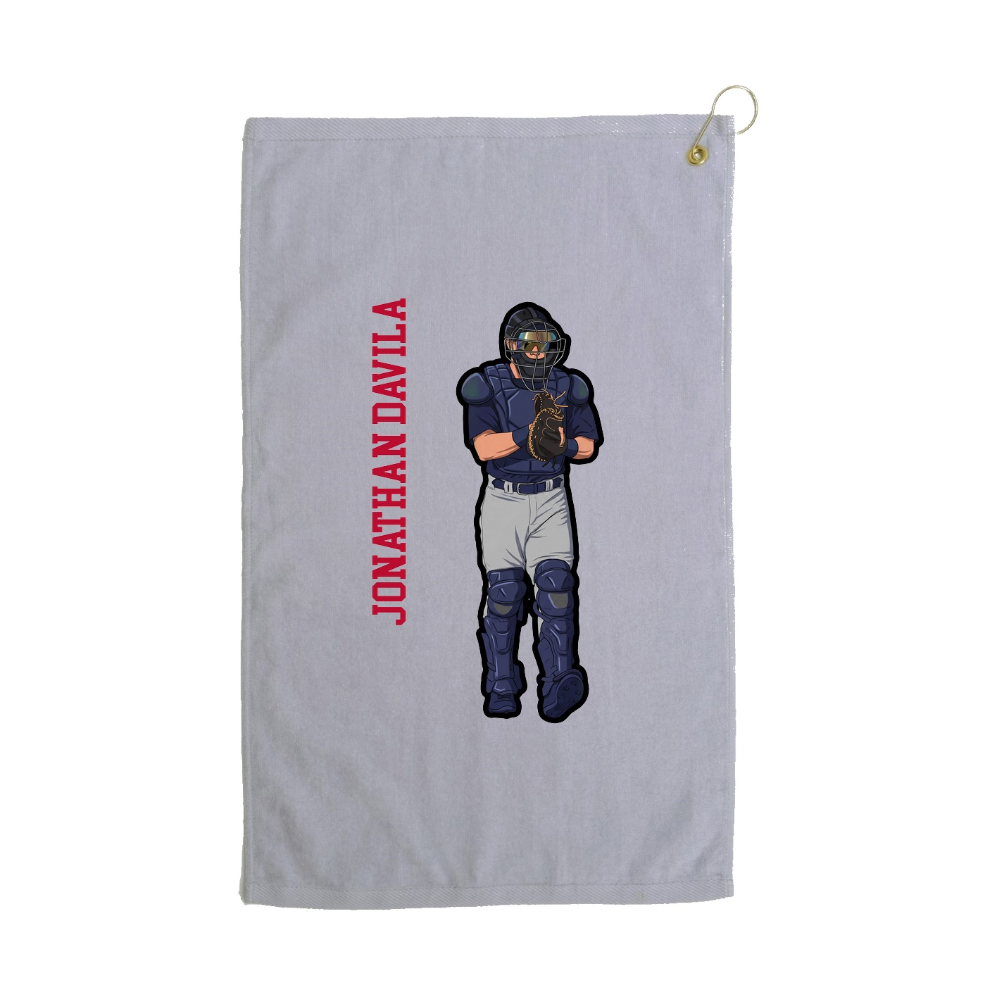 Golf Towel — Name Vertical in Grey