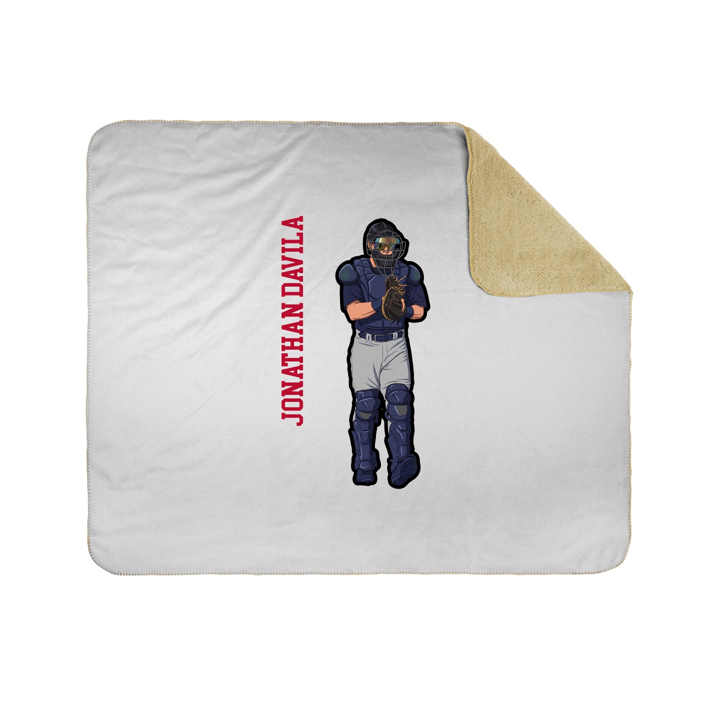 Throw Blanket — Name Vertical in White