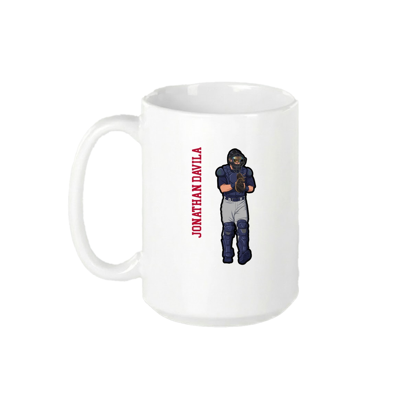 15oz Coffee Mug — Name Vertical in White