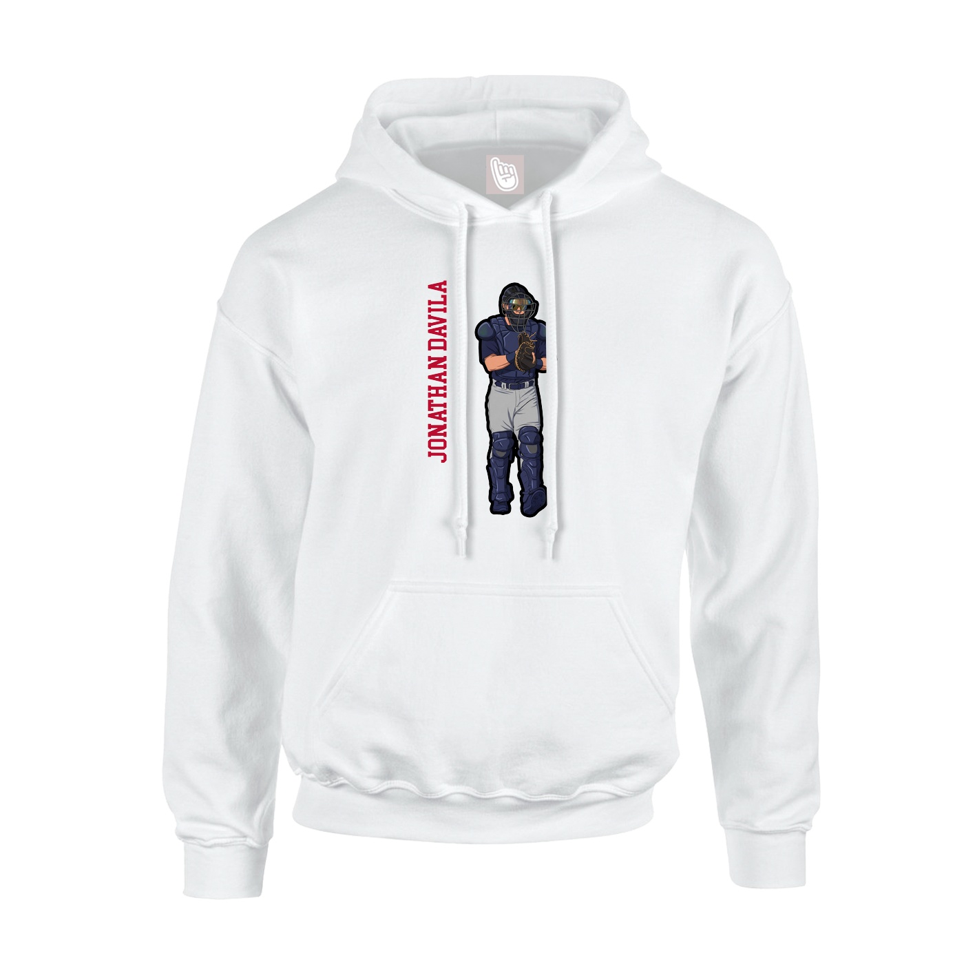 Hoodie — Name Vertical in White