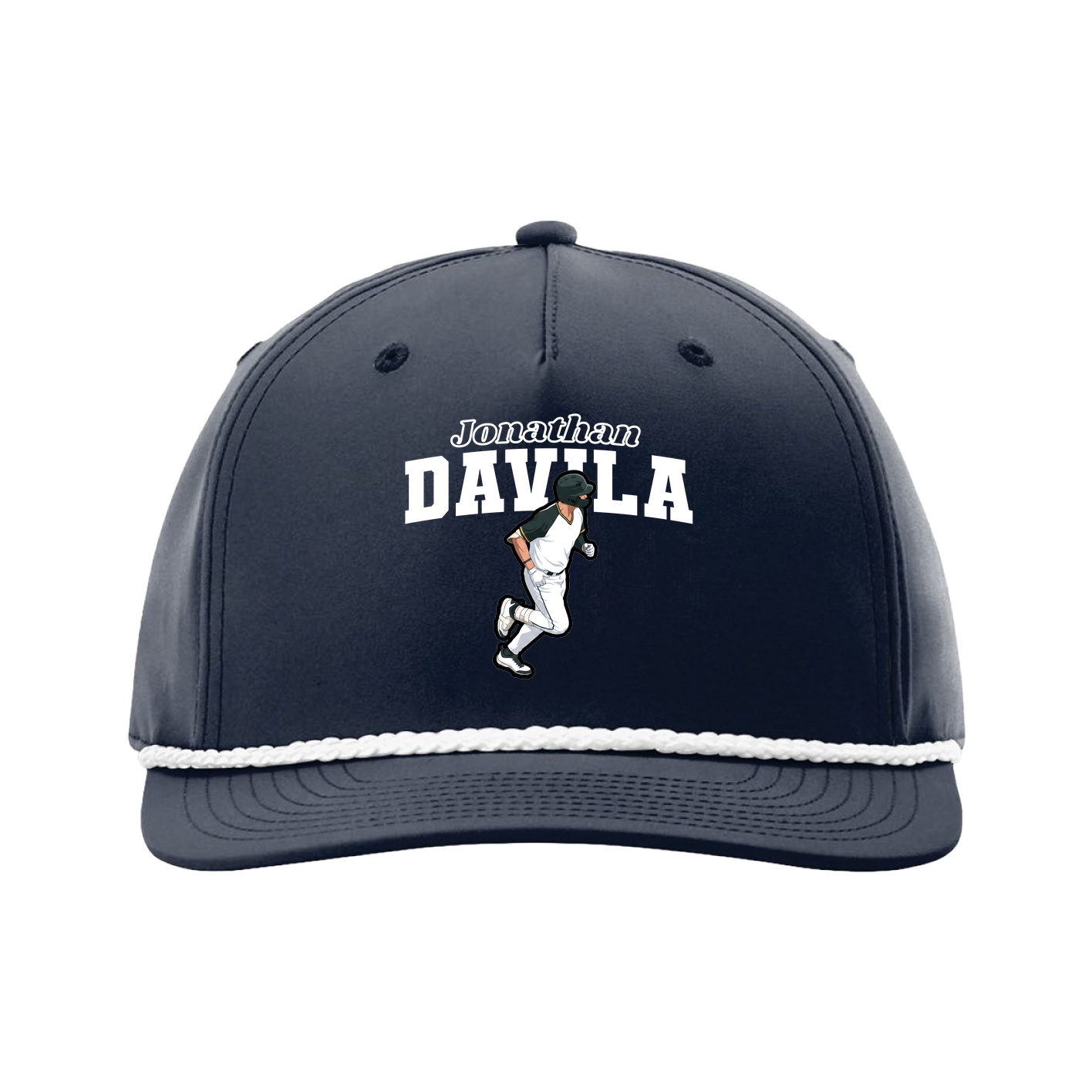 Five-Panel Classic Rope Cap — Name Arch in Navy