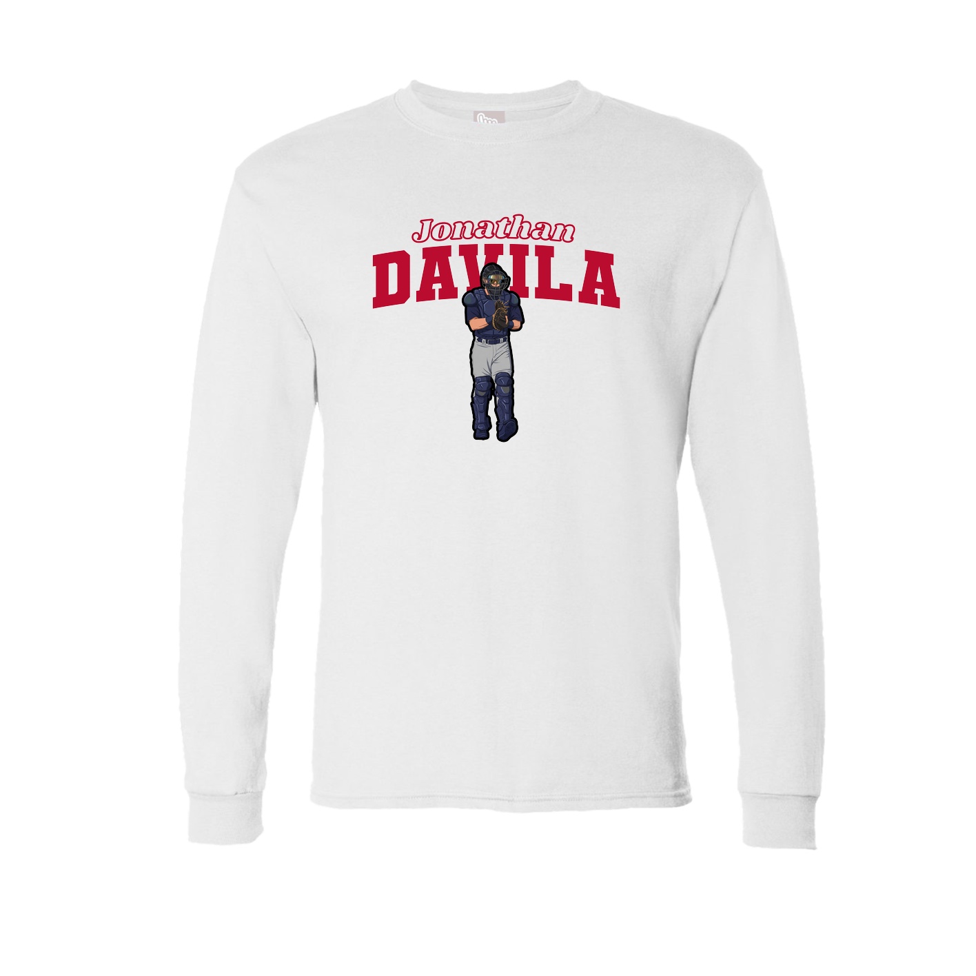 Long Sleeve Tee — Name Arch in White
