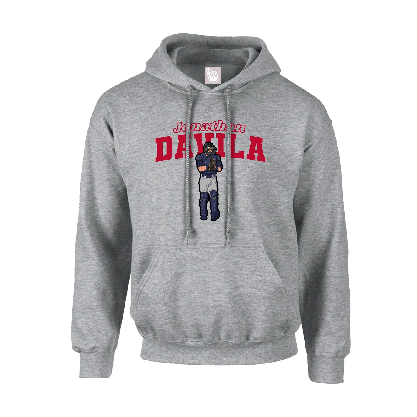 Hoodie — Name Arch in Grey