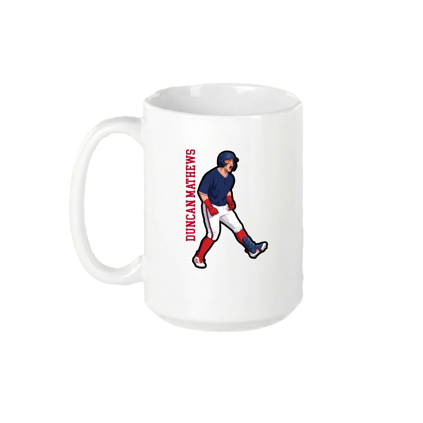 15oz Coffee Mug — Name Vertical in White