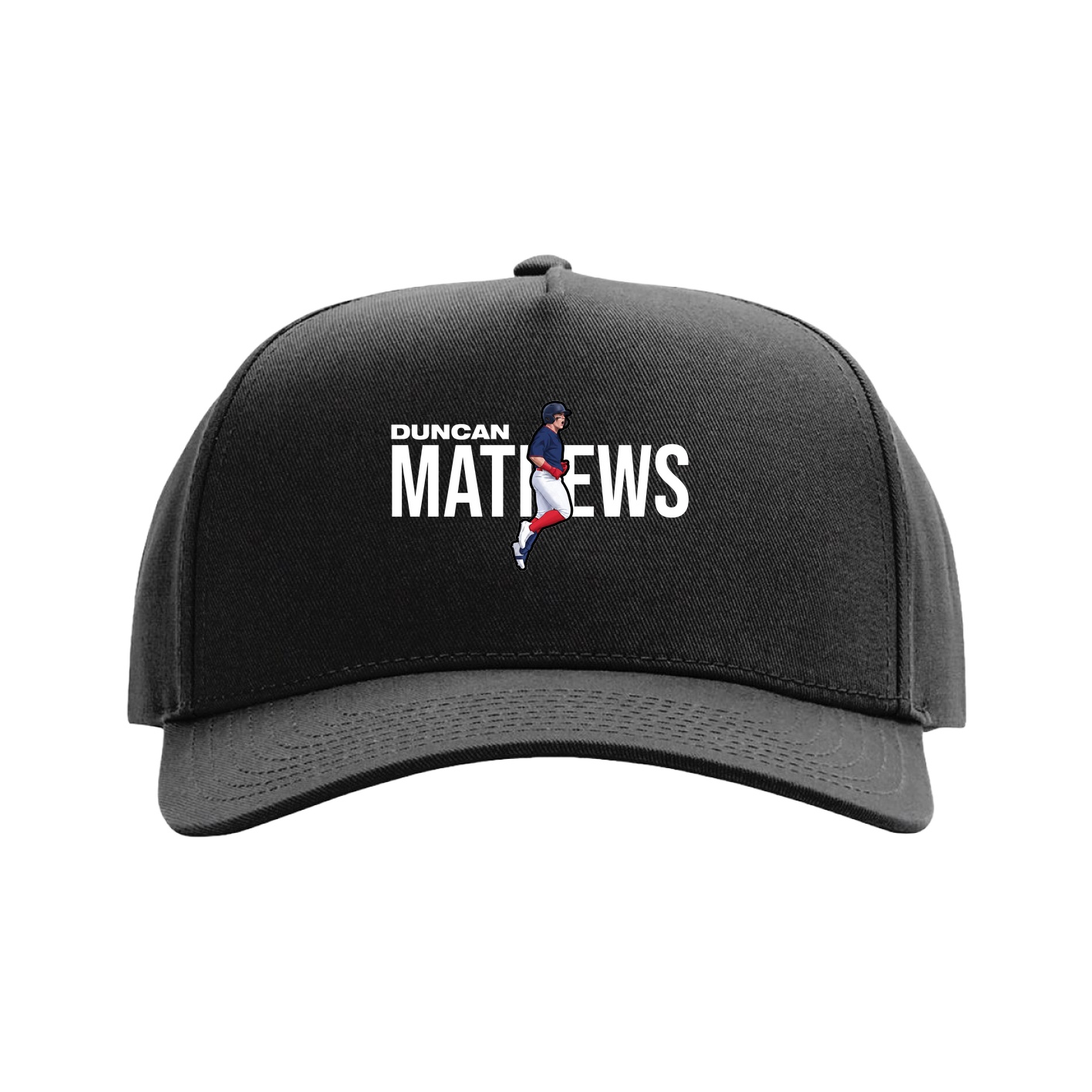 Full Fabric Five-Panel Champ Cap — Player Name in Black