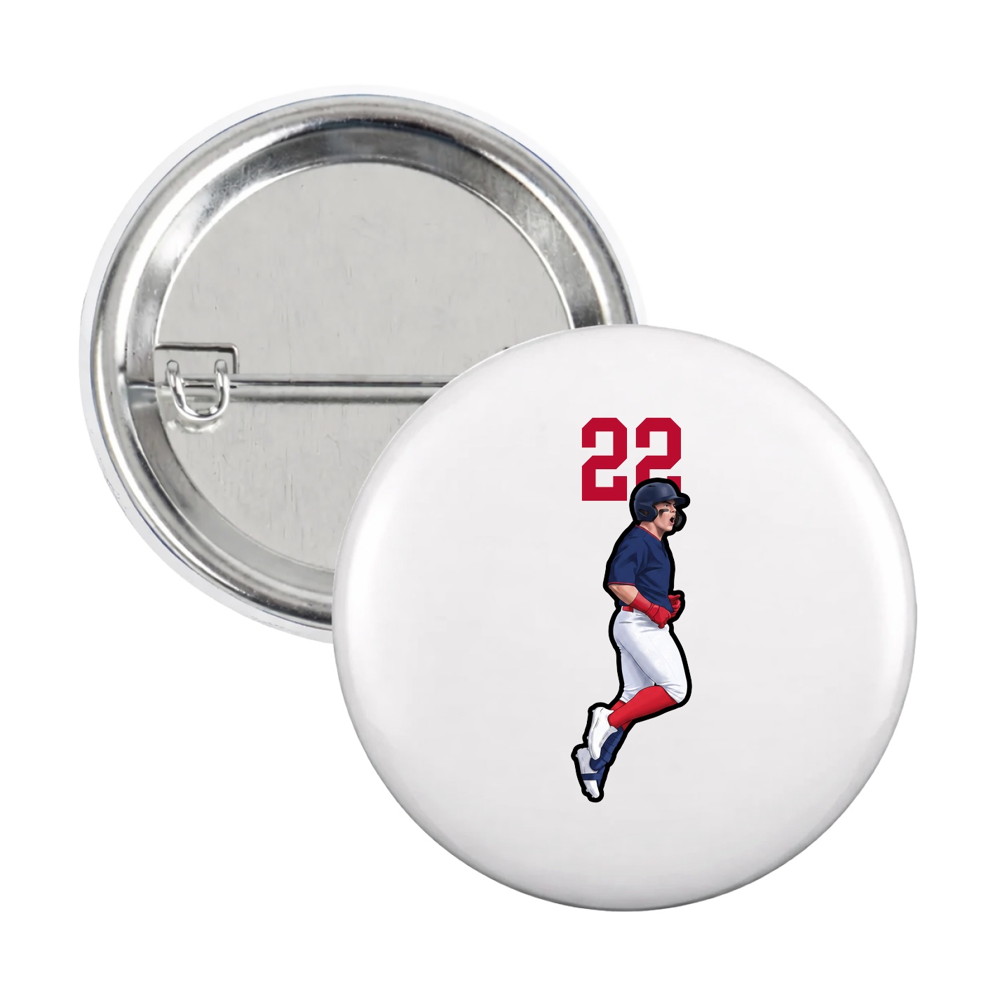 Game Day Button — Number Top in White