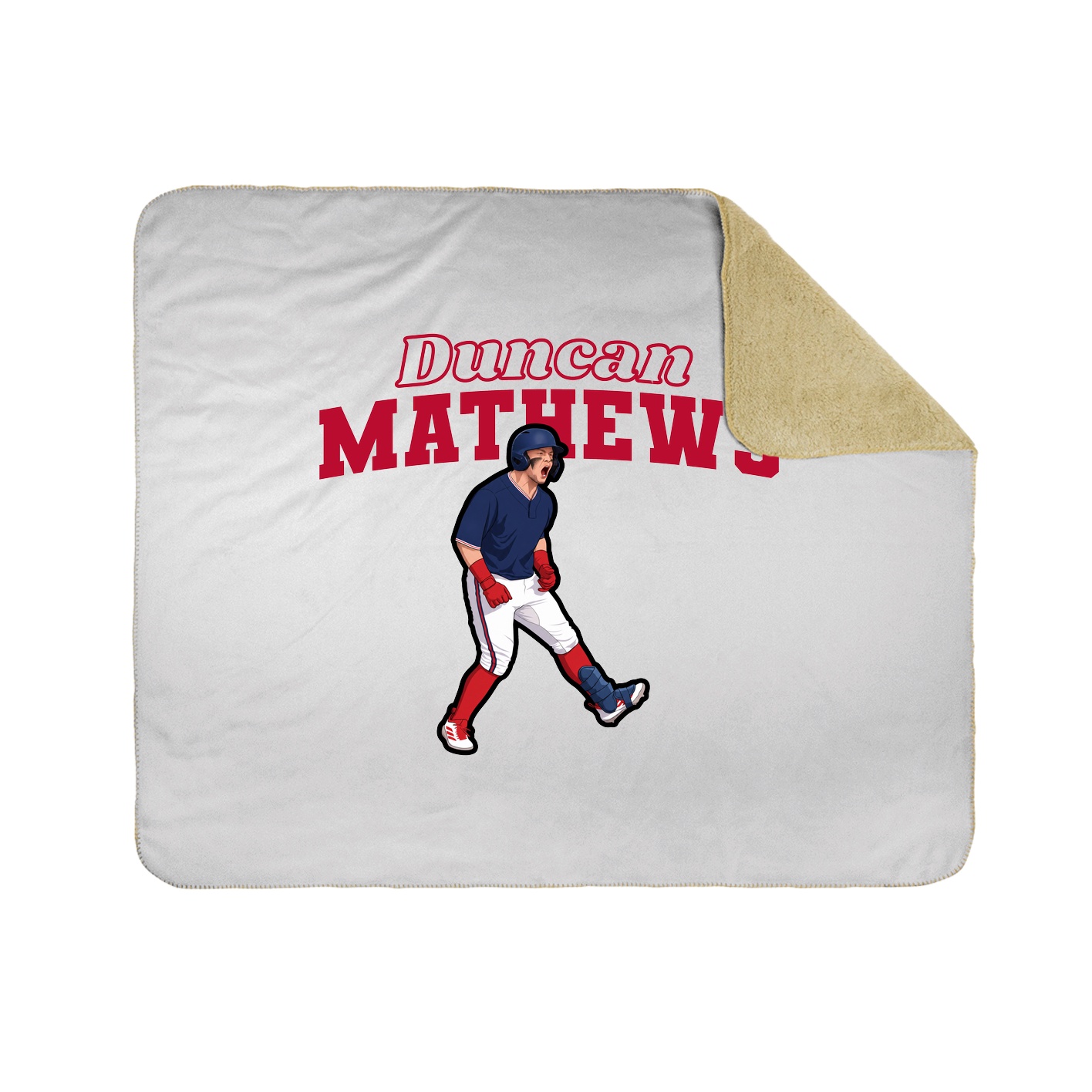 Throw Blanket — Name Arch in White