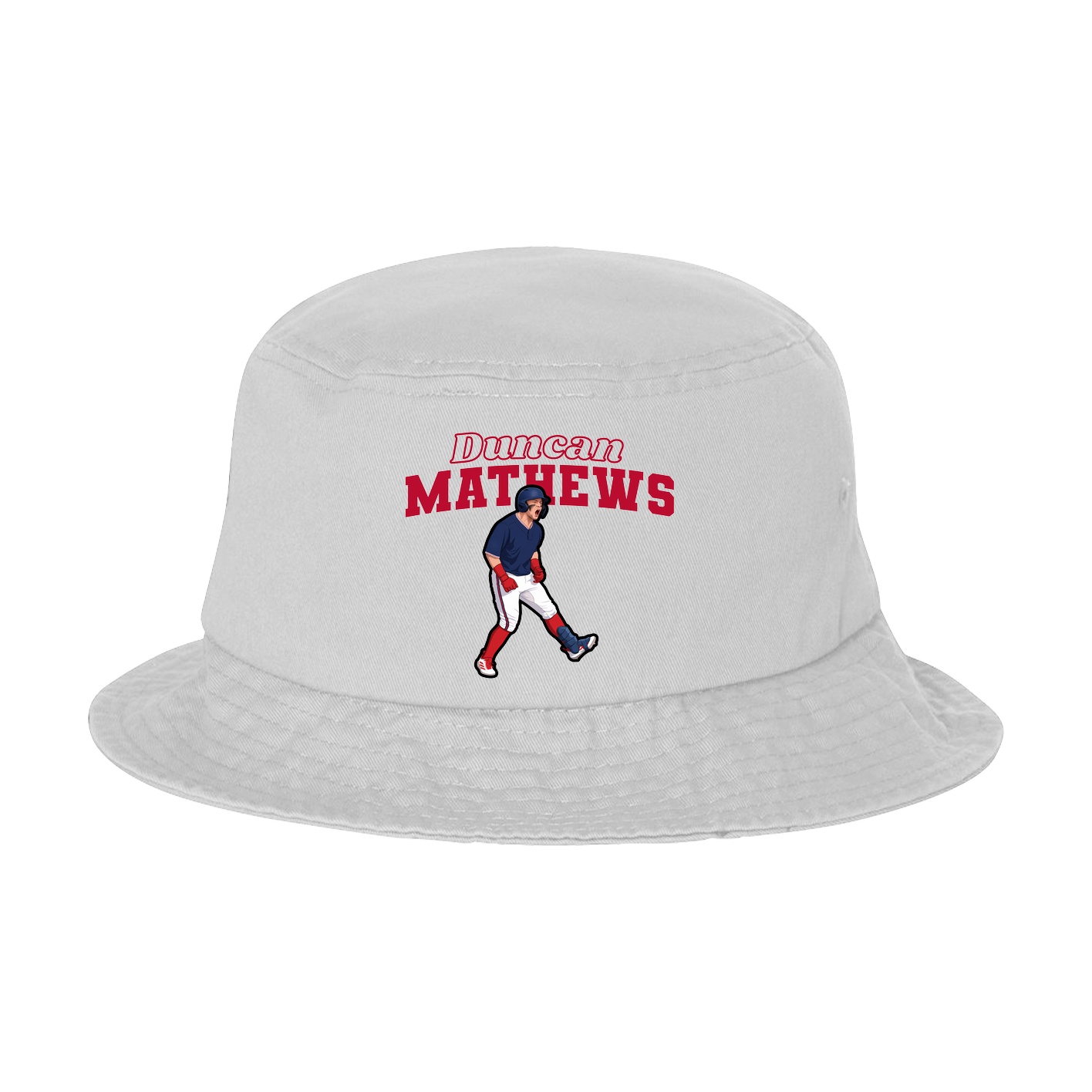 Bucket Cap — Name Arch in White