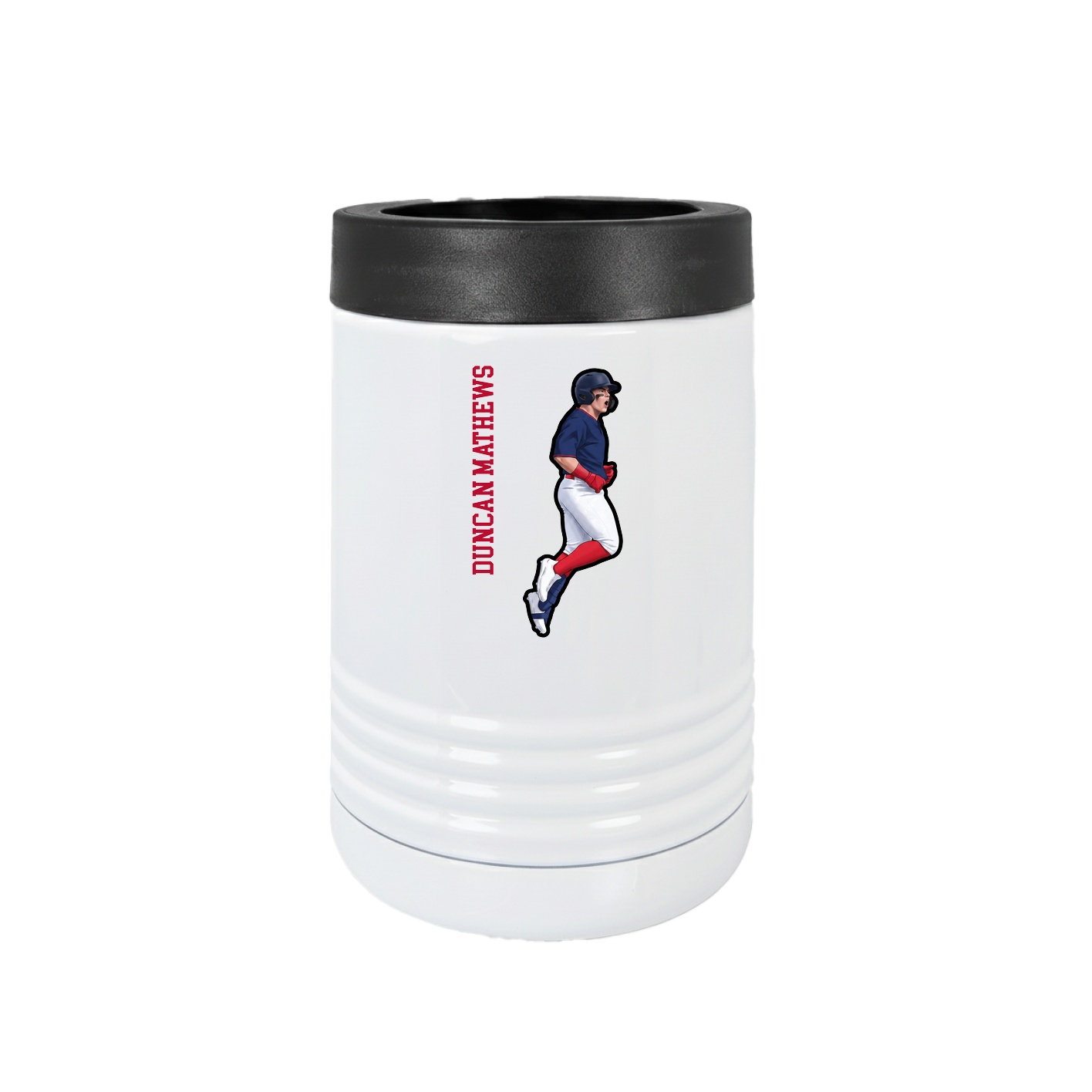 Beverage Holder — Name Vertical in White