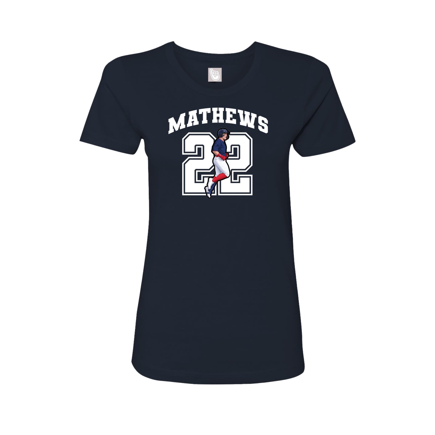 Fitted Women's Tee — Number in Navy