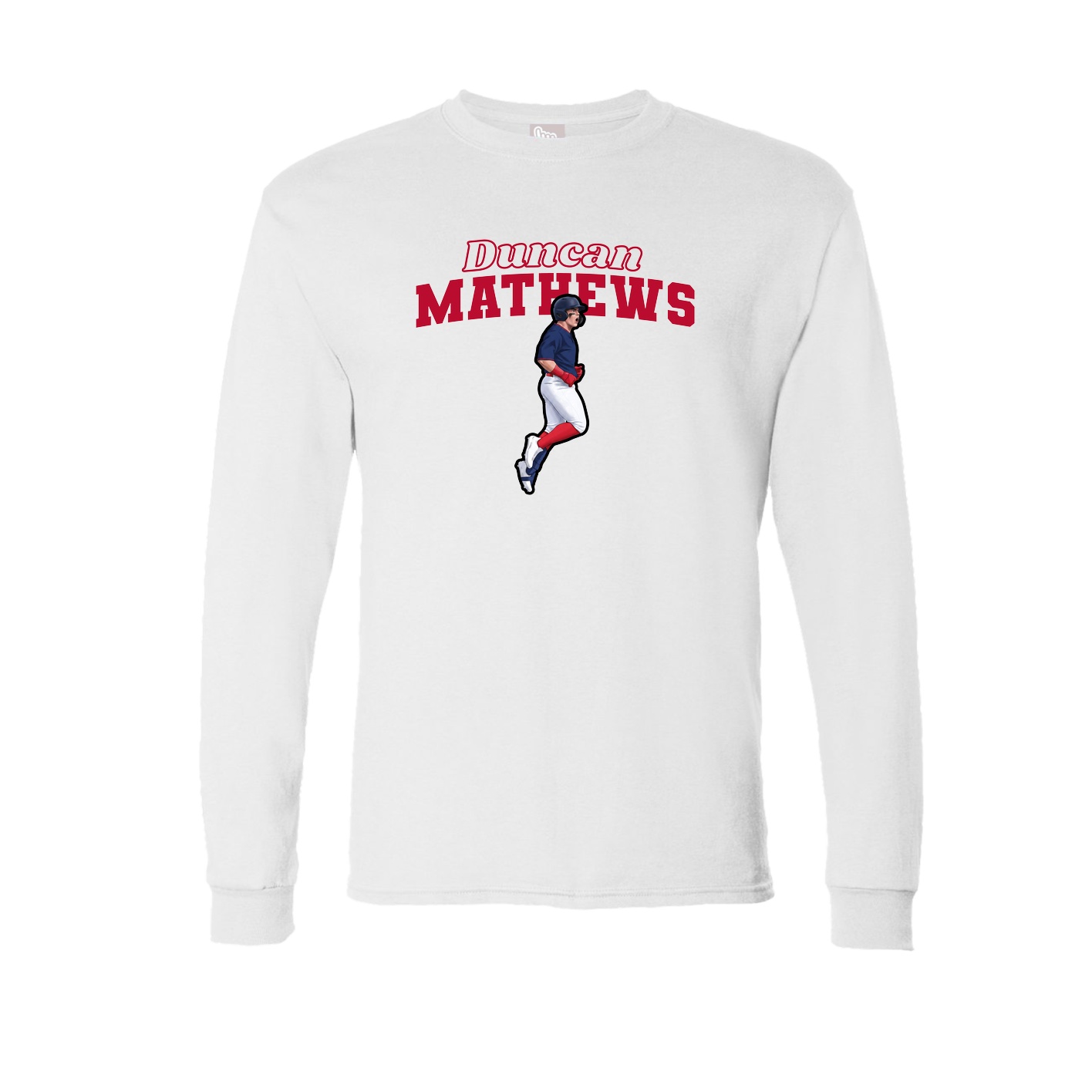 Long Sleeve Tee — Name Arch in White