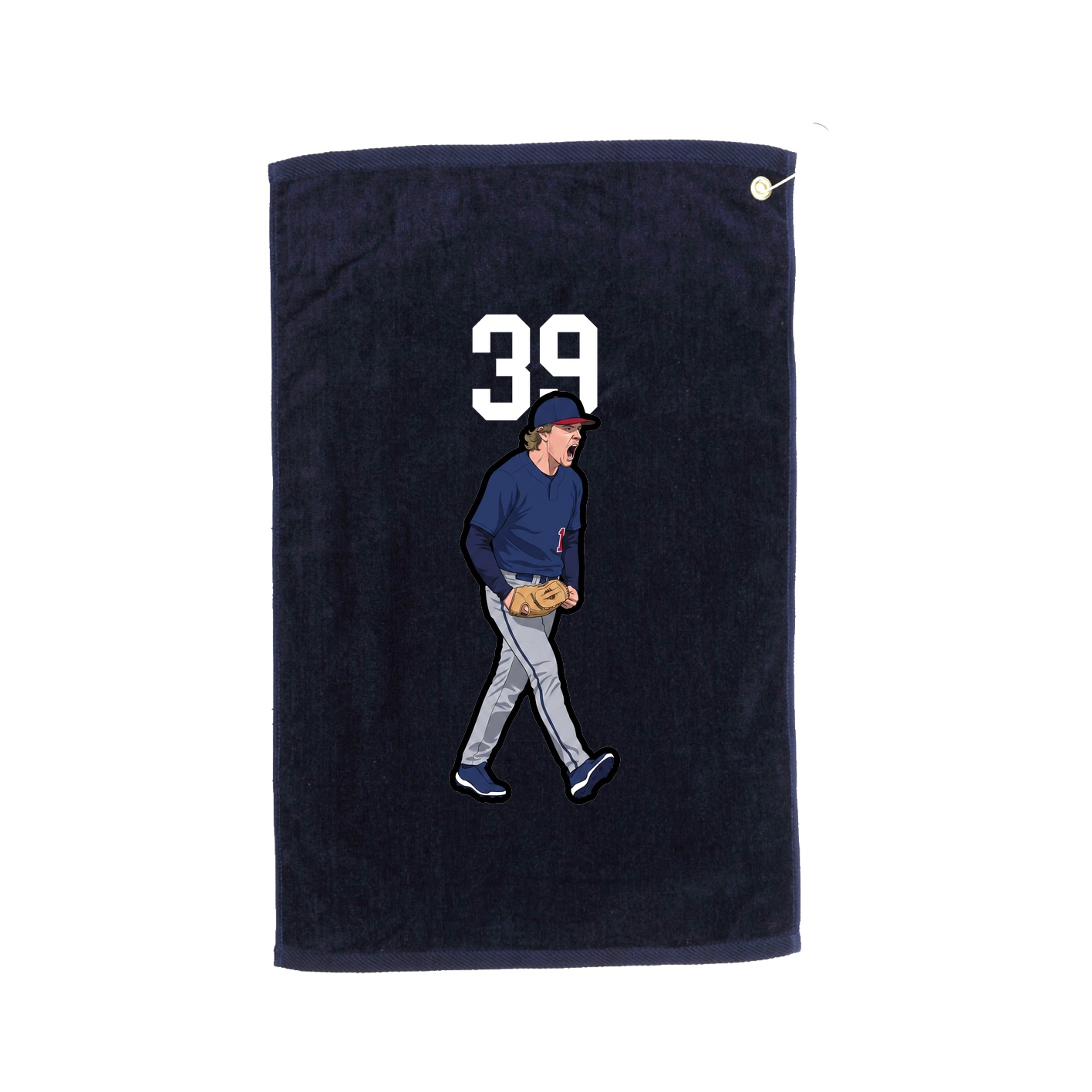 Golf Towel — Number Top in Navy