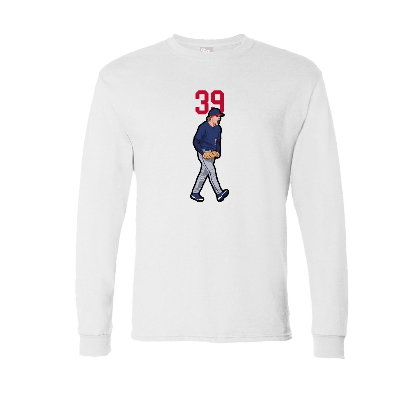 Long Sleeve Tee — Number Top in White