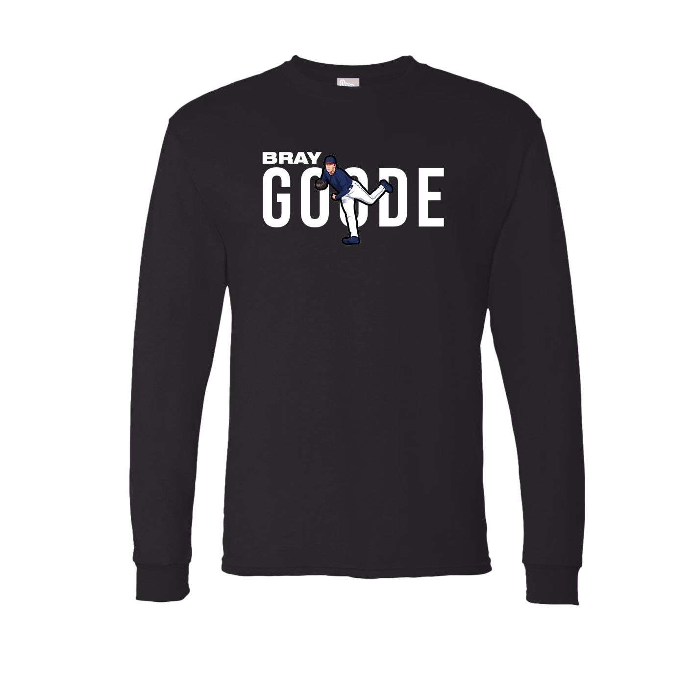 Long Sleeve Tee — Player Name in Black