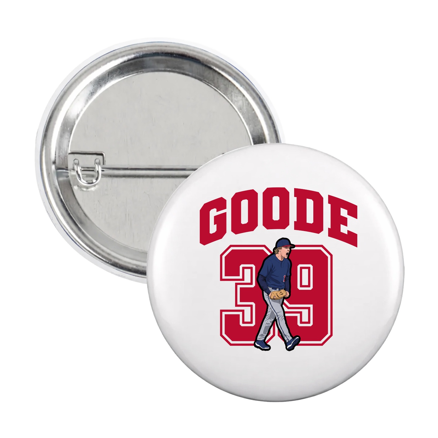 Game Day Button — Number in White