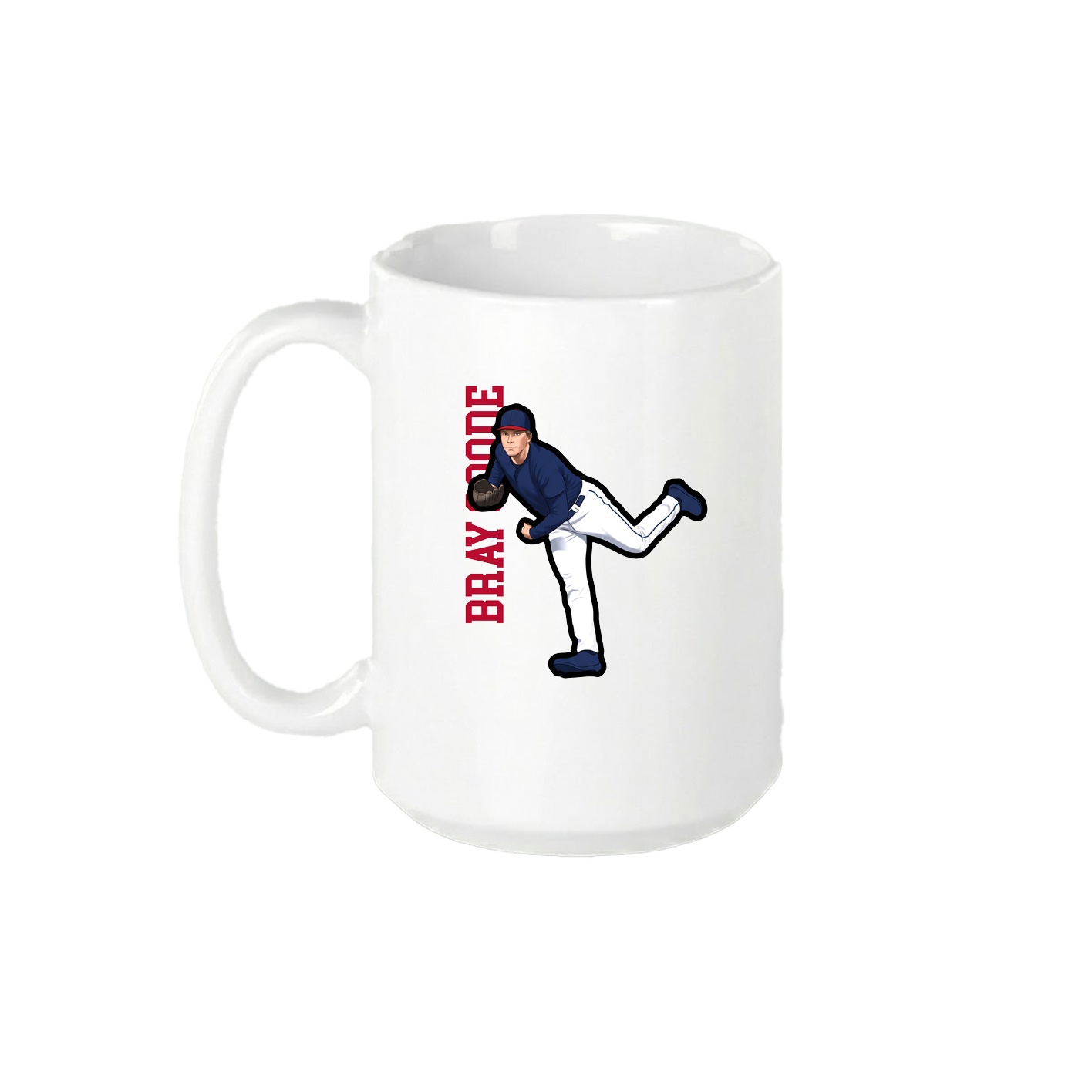 15oz Coffee Mug — Name Vertical in White