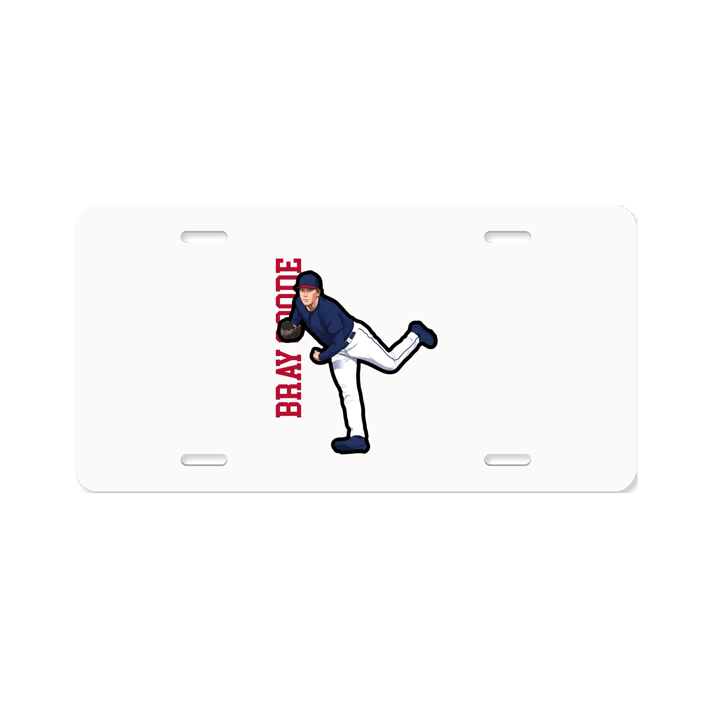 License Plate — Name Vertical in Classic