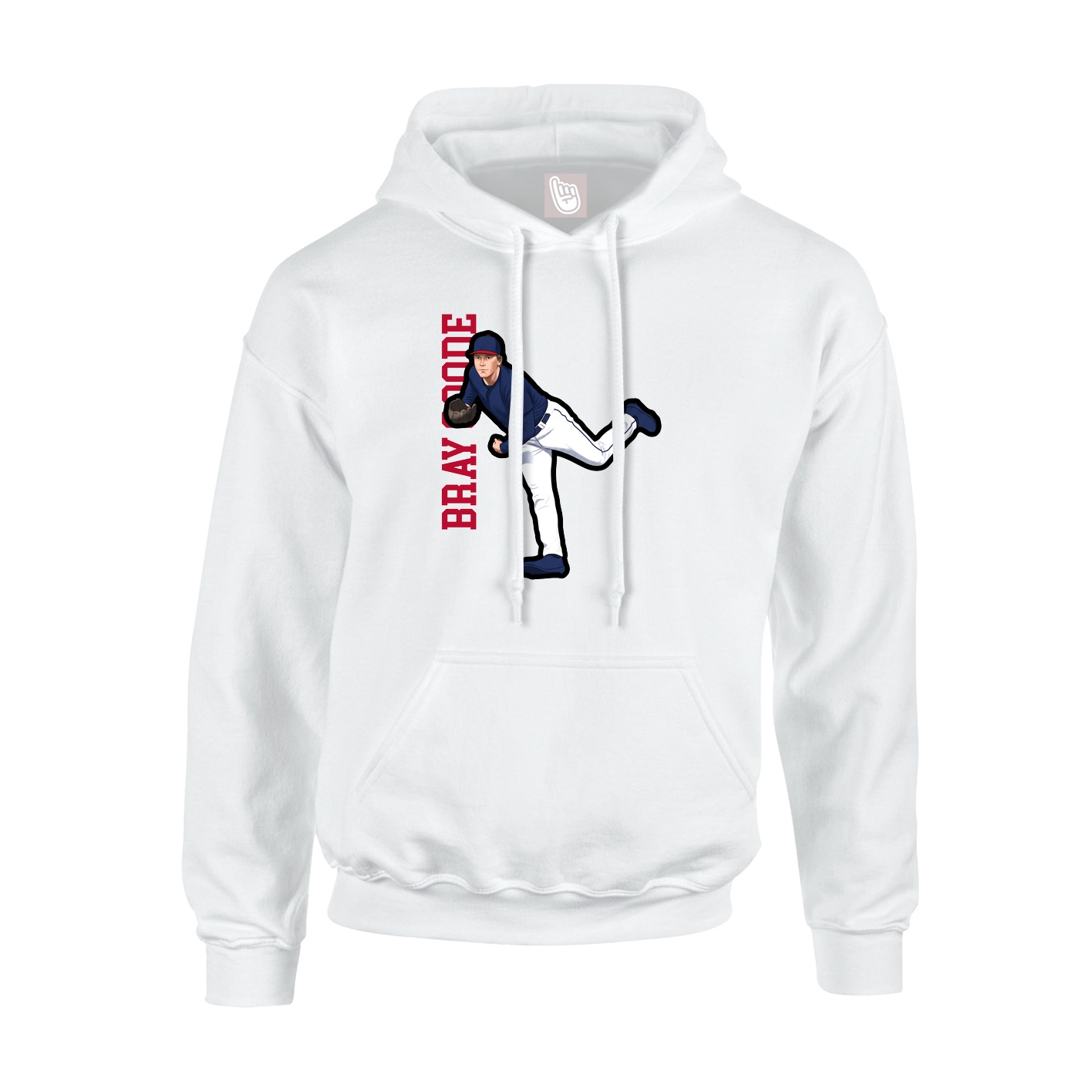 Youth Hoodie — Name Vertical in White