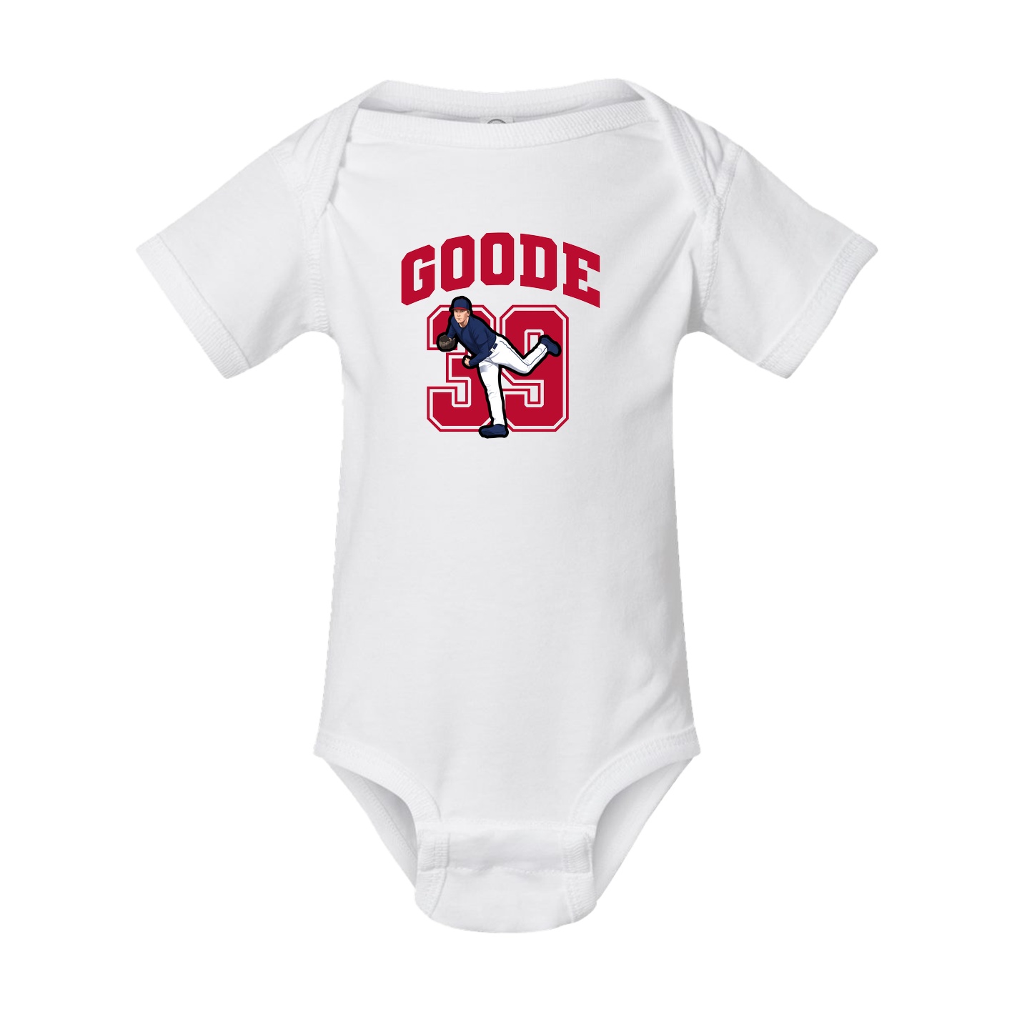 Baby Onesie — Number in White