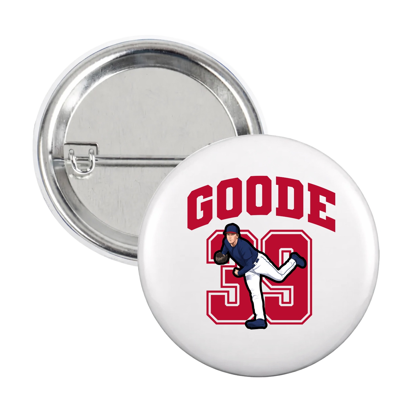 Game Day Button — Number in White