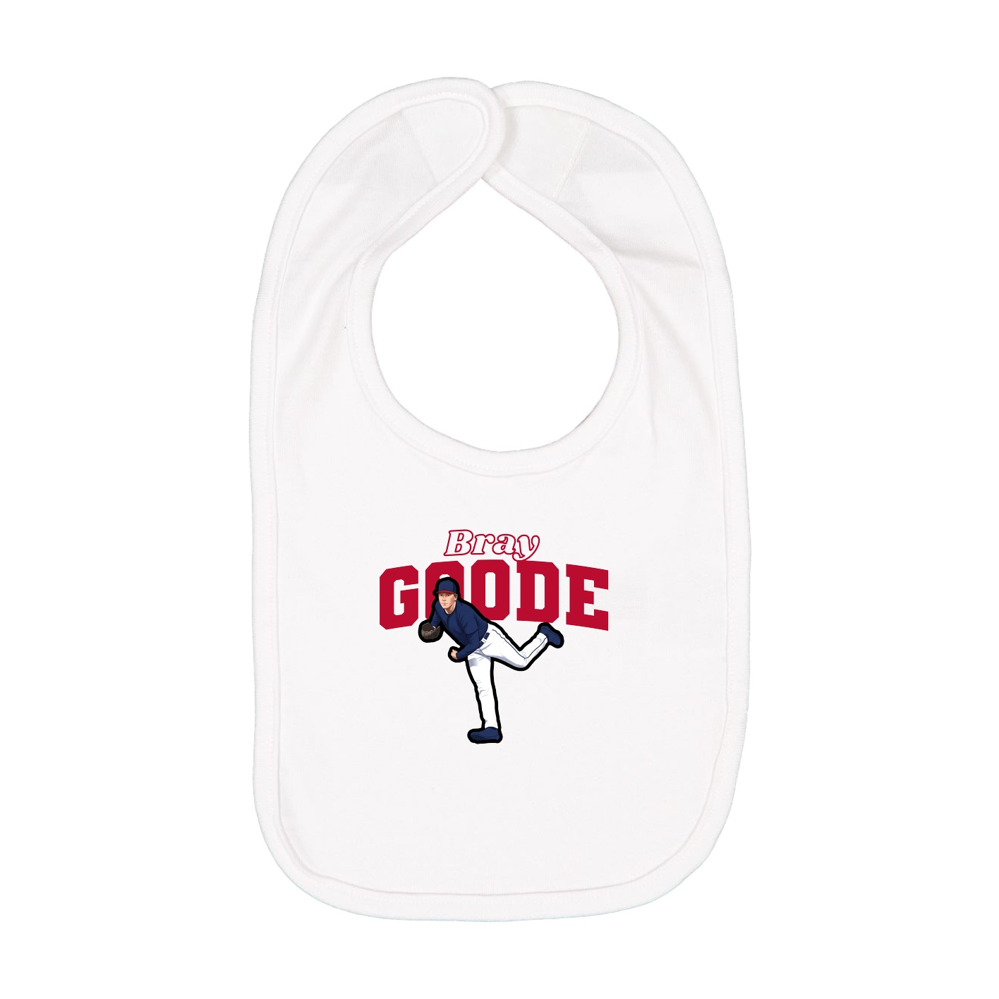 Infant Bib — Name Arch in White