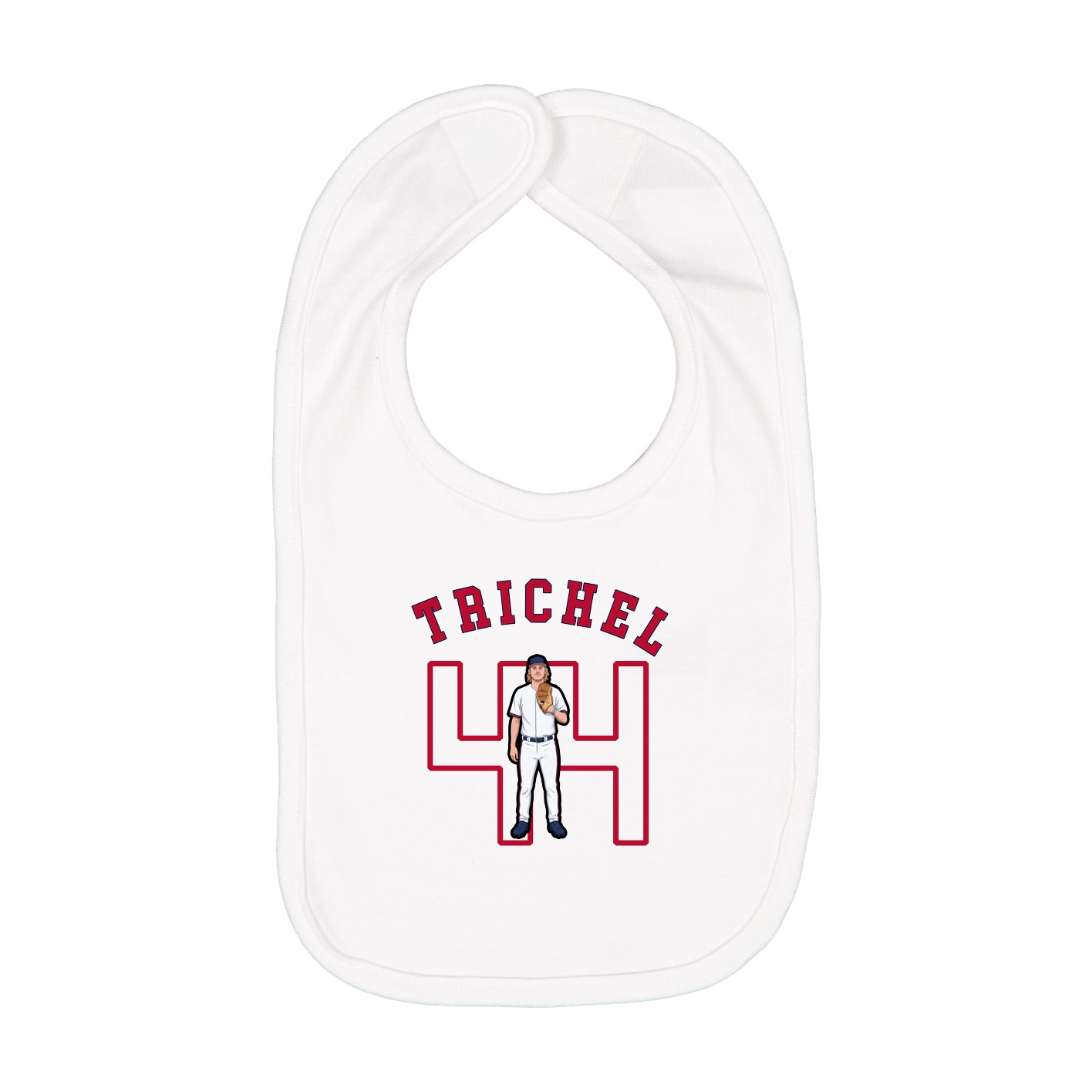 Infant Bib — Shirsey Arch in White