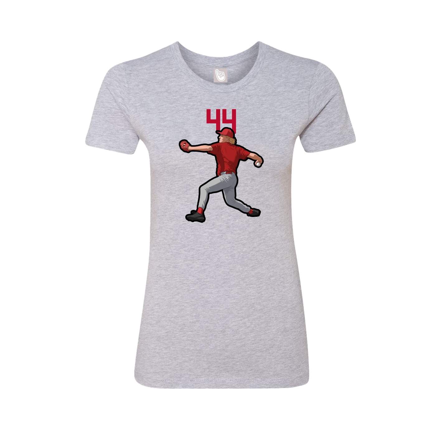 Fitted Women's Tee — Number Top in Grey