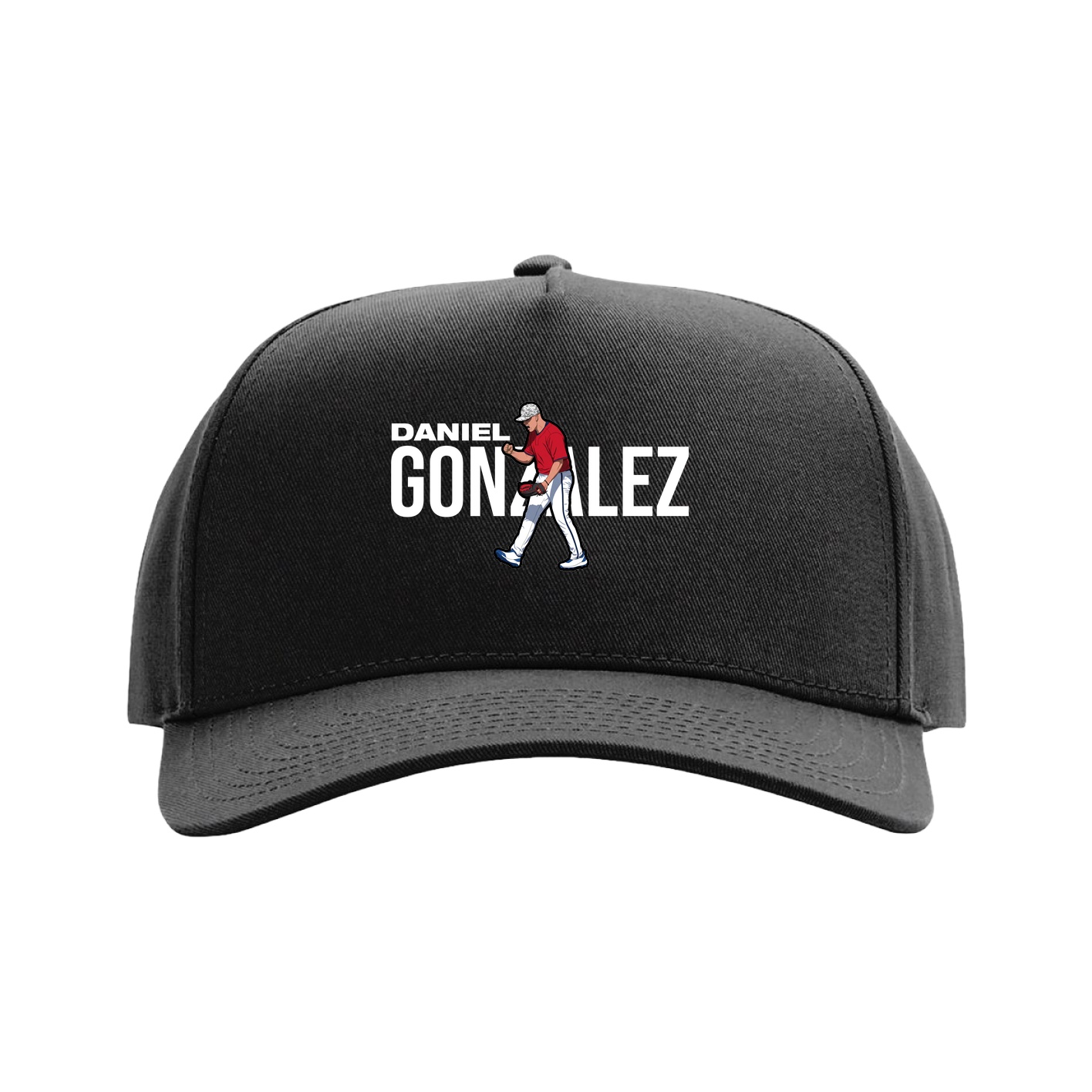 Full Fabric Five-Panel Champ Cap — Player Name in Black