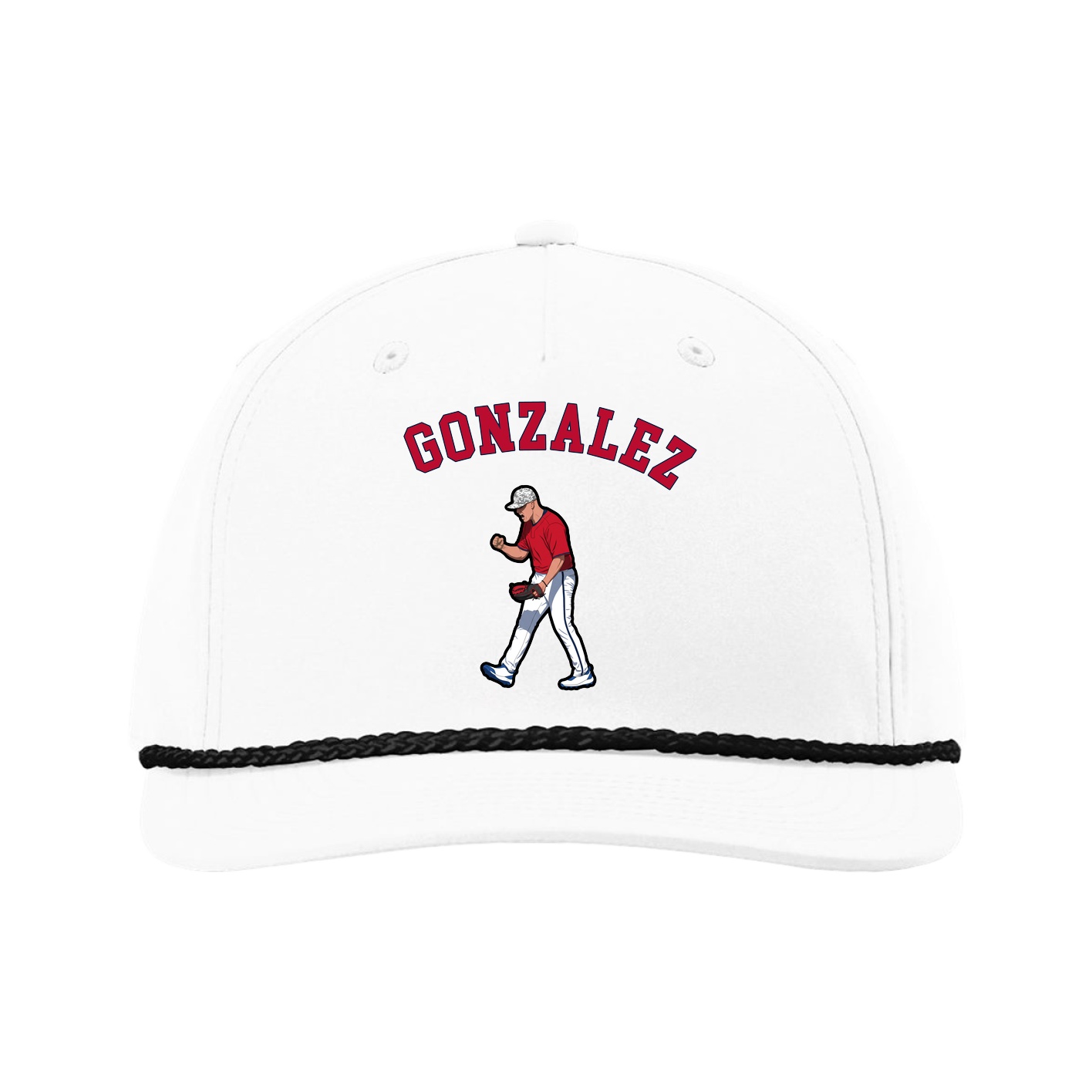 Five-Panel Classic Rope Cap — Shirsey Arch in White