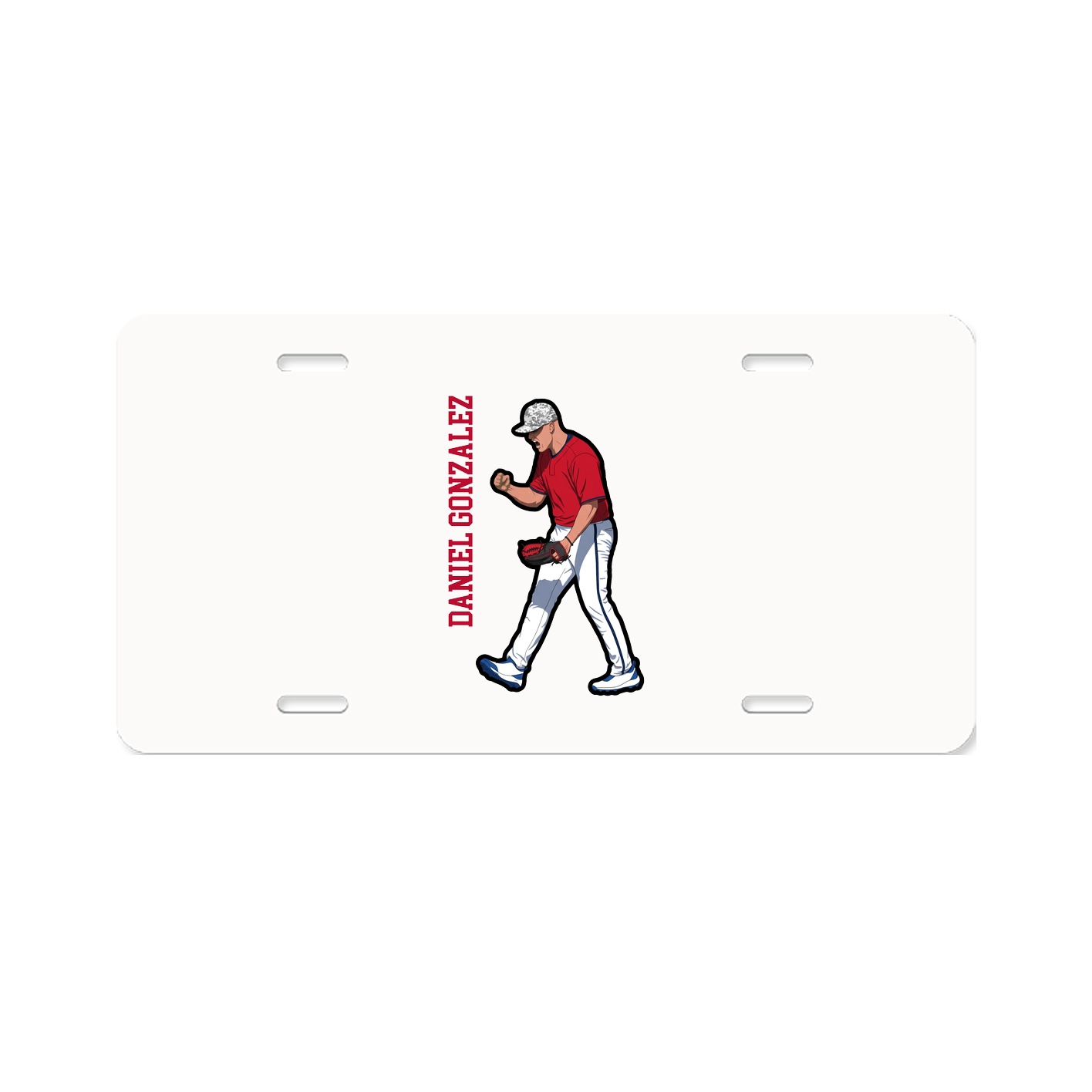 License Plate — Name Vertical in Classic