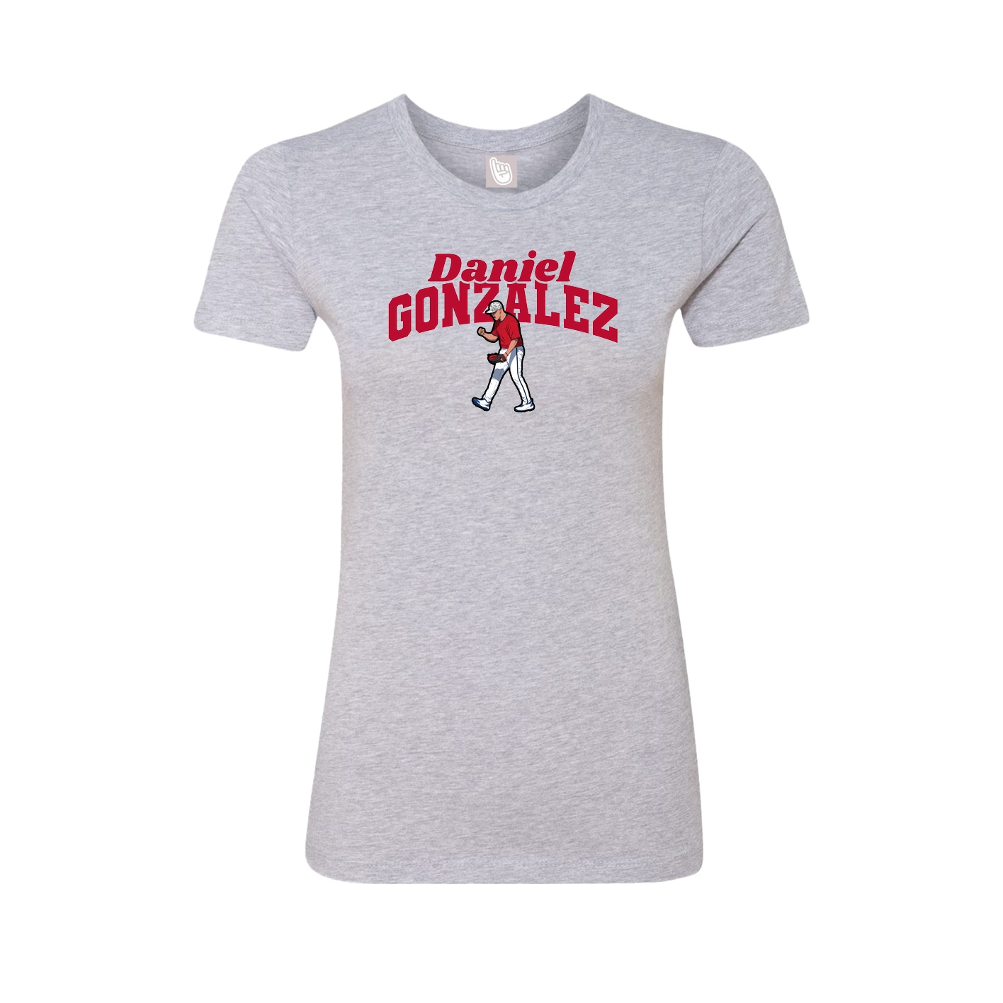 Fitted Women's Tee — Signature Arch in Grey