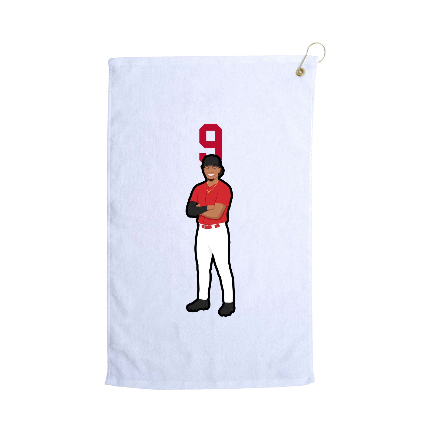 Golf Towel — Number Top in White