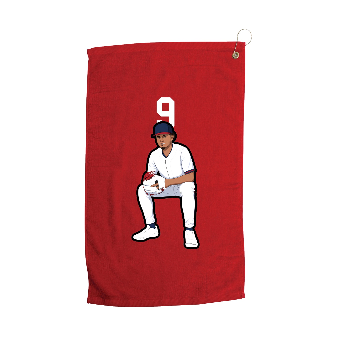 Golf Towel — Number Top in Red