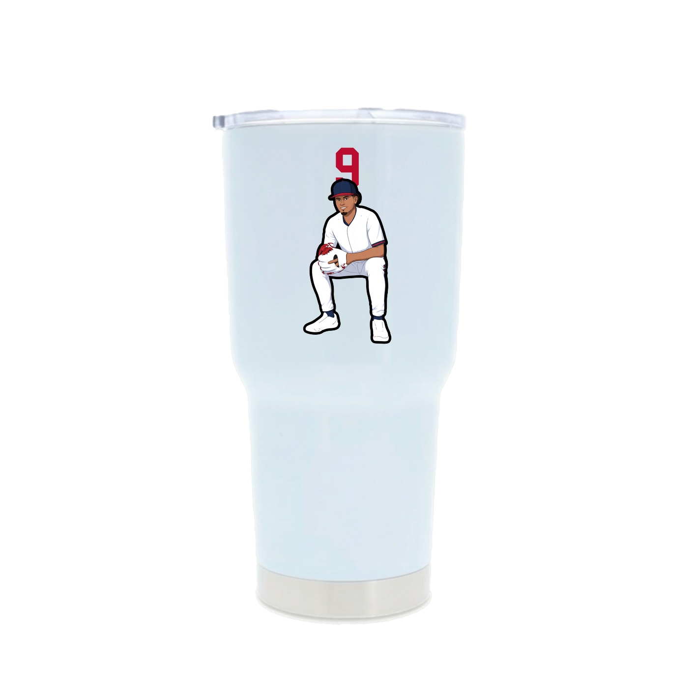 30oz Stainless Steel Tumbler — Number Top in White