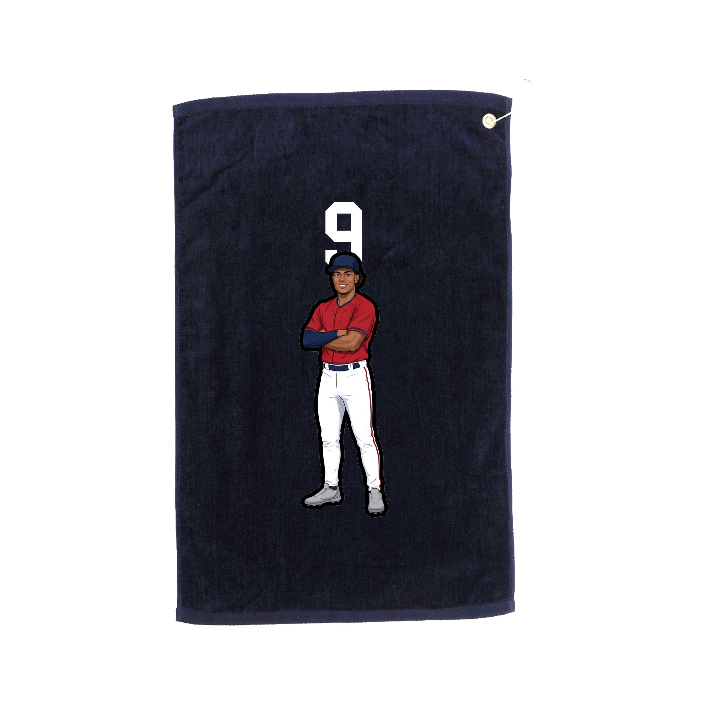 Golf Towel — Number Top in Navy