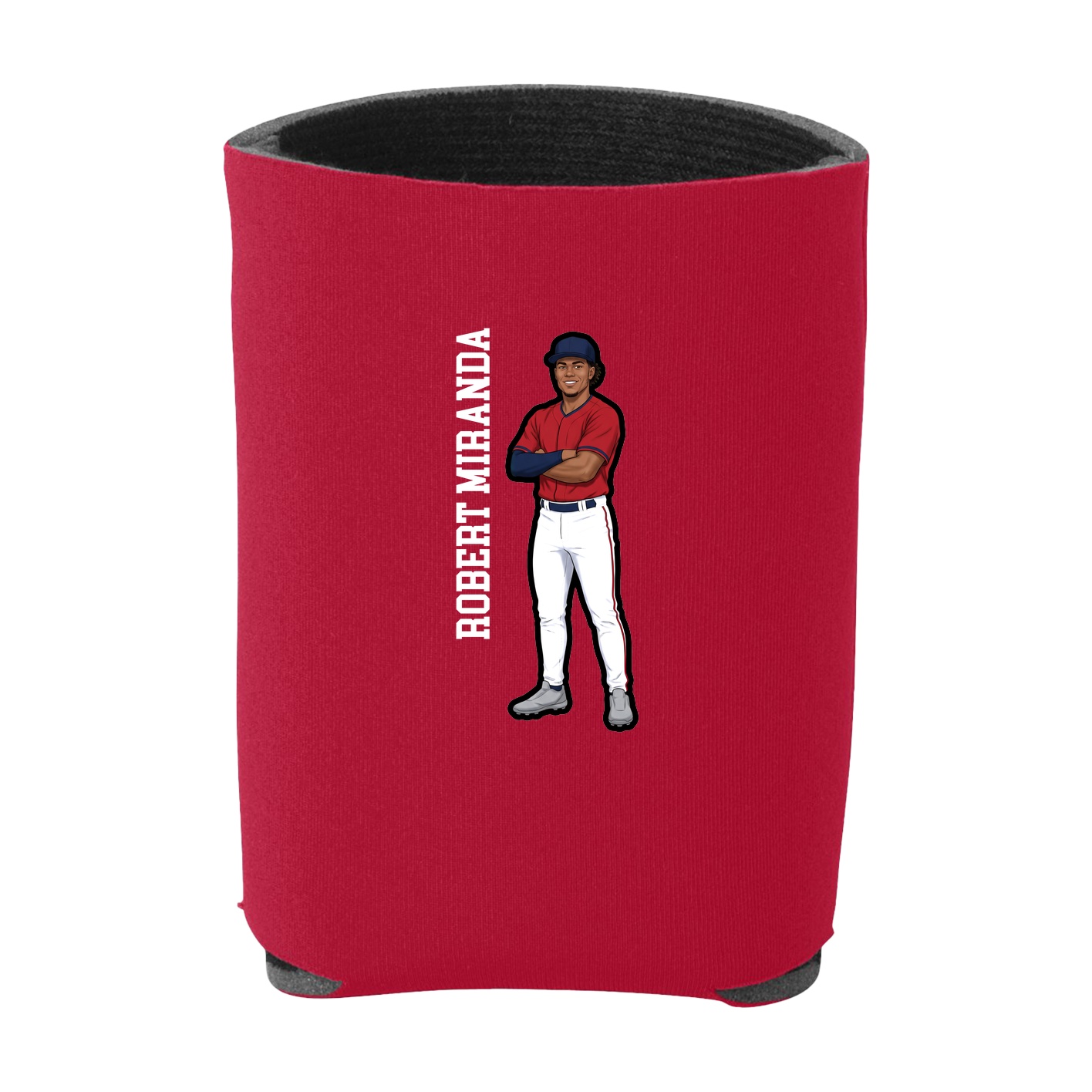 Can Holder — Name Vertical in Red