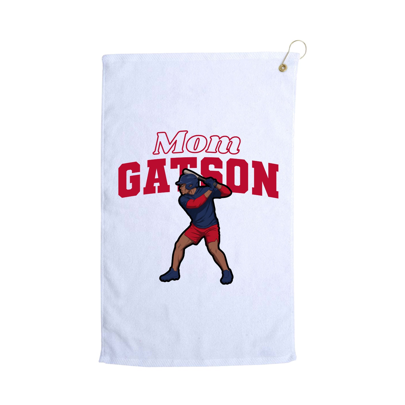 Golf Towel — Mothers Day Block in White